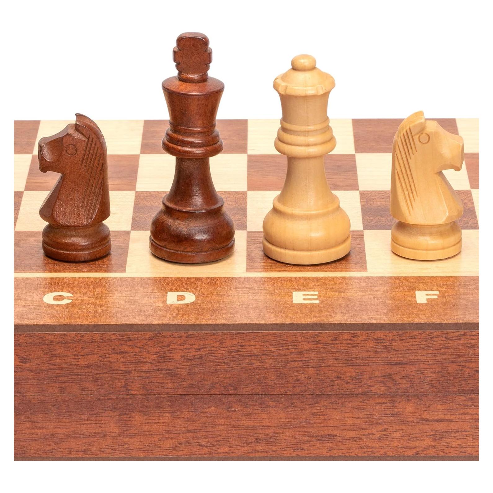 Juego de Ajedrez de Madera Husaria No. 4 con 2 Reinas Extra