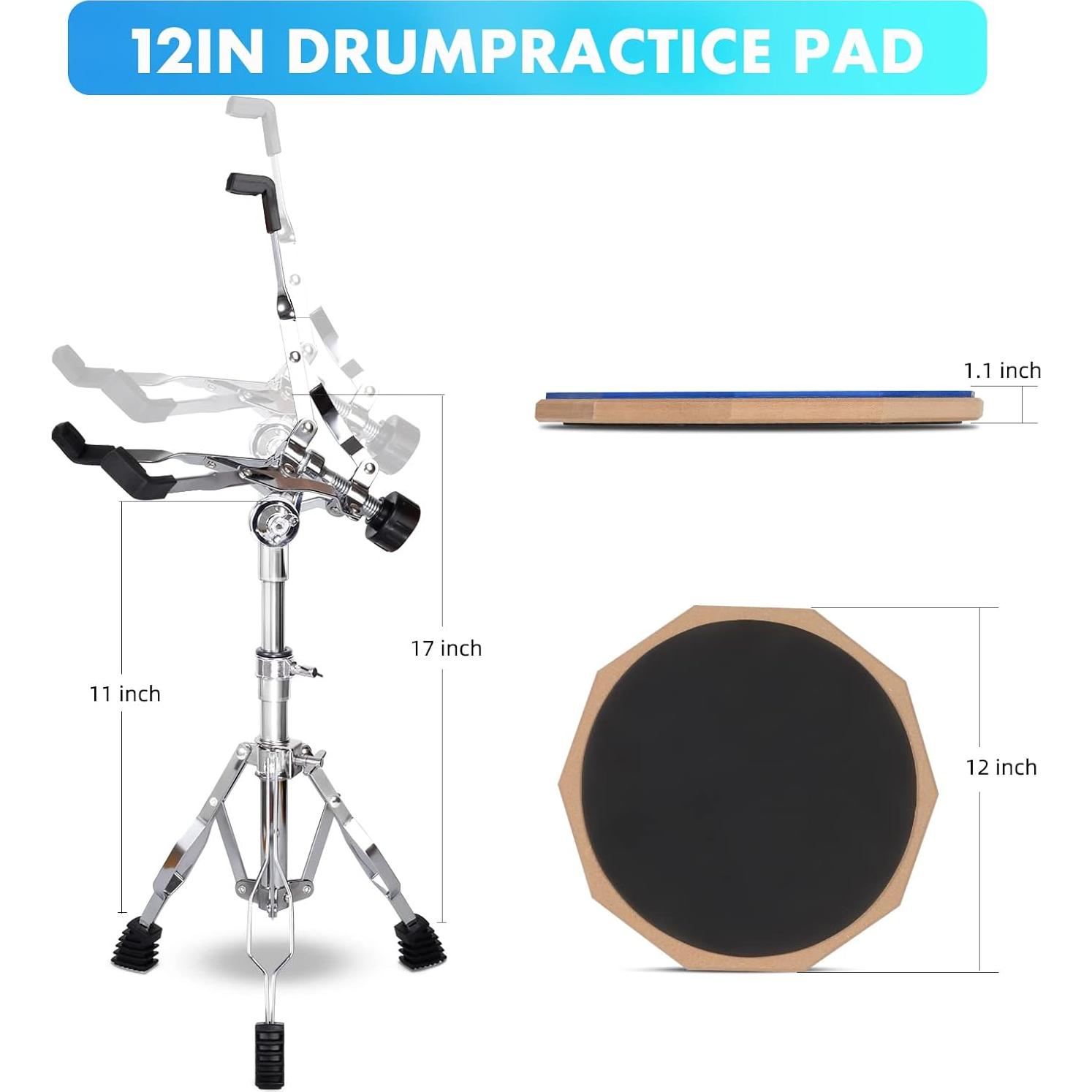 Juego de Pad de Práctica de Tambor GrowDaily 12" Azul