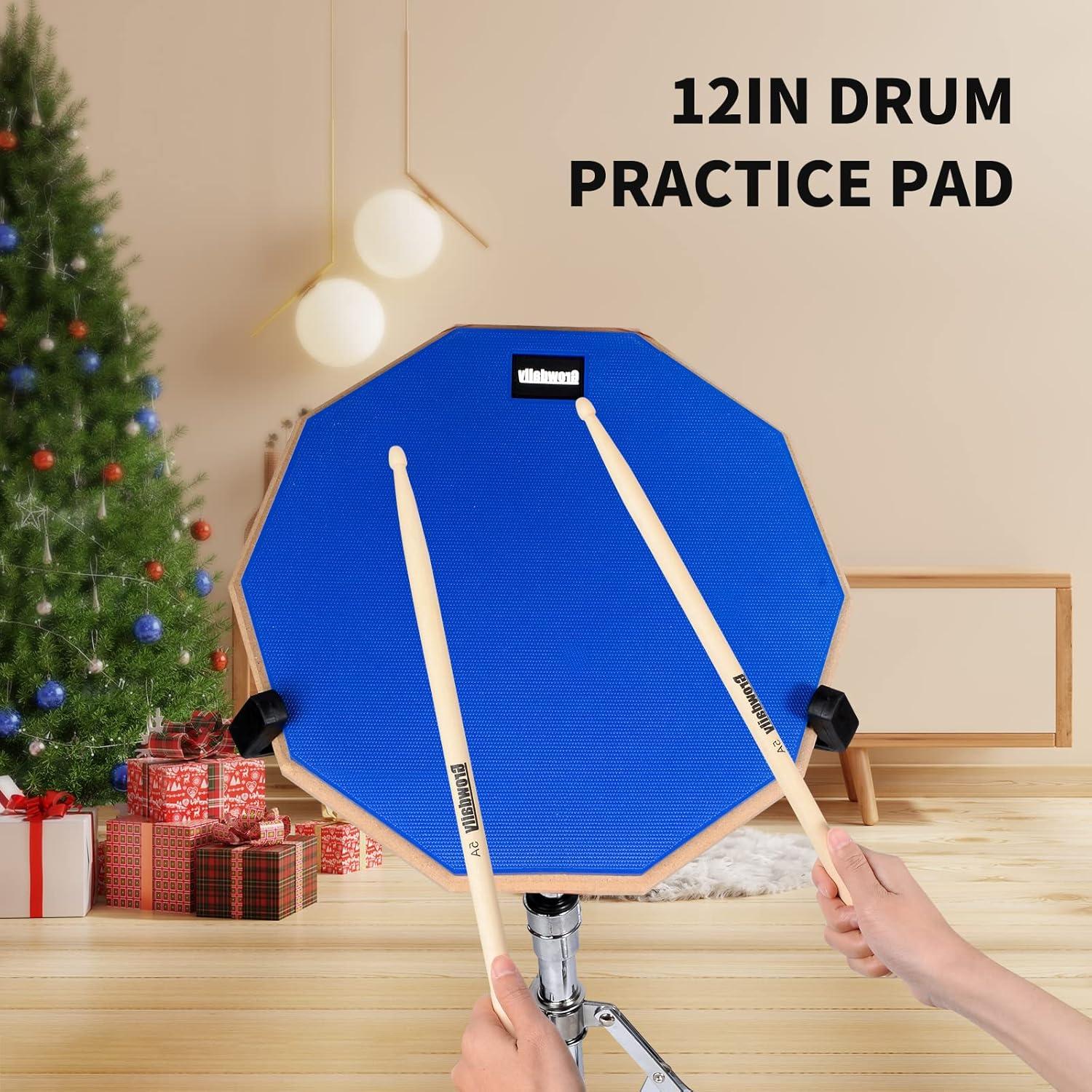 Juego de Pad de Práctica de Tambor GrowDaily 12" Azul