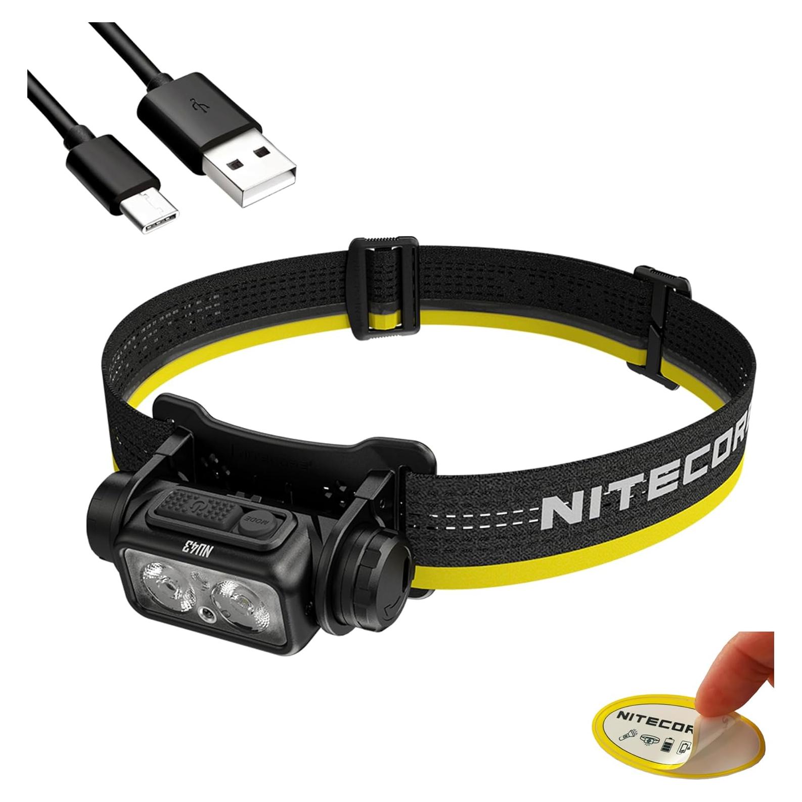 Linterna Frontal Nitecore NU43 1400 lúmenes USB-C Ligera