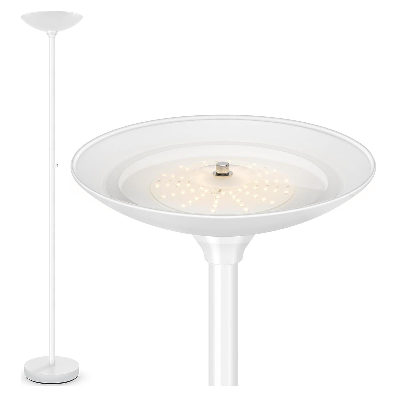 Lámpara de Pie LED Torchiere AUQUEE 30W 3600LM Blanca 71"