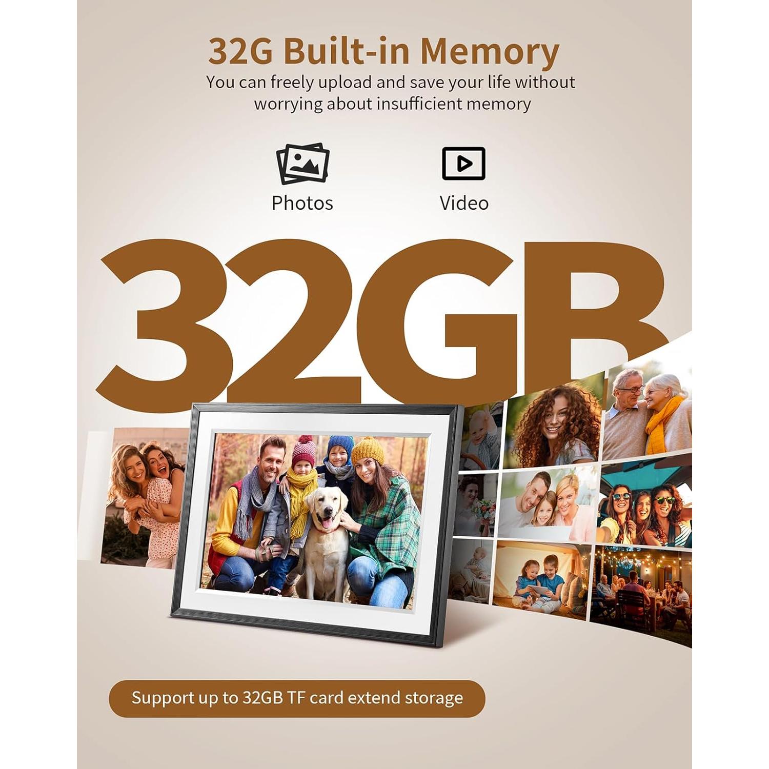 Marco Digital WiFi 10.1" Frameo Pantalla Táctil HD 32GB