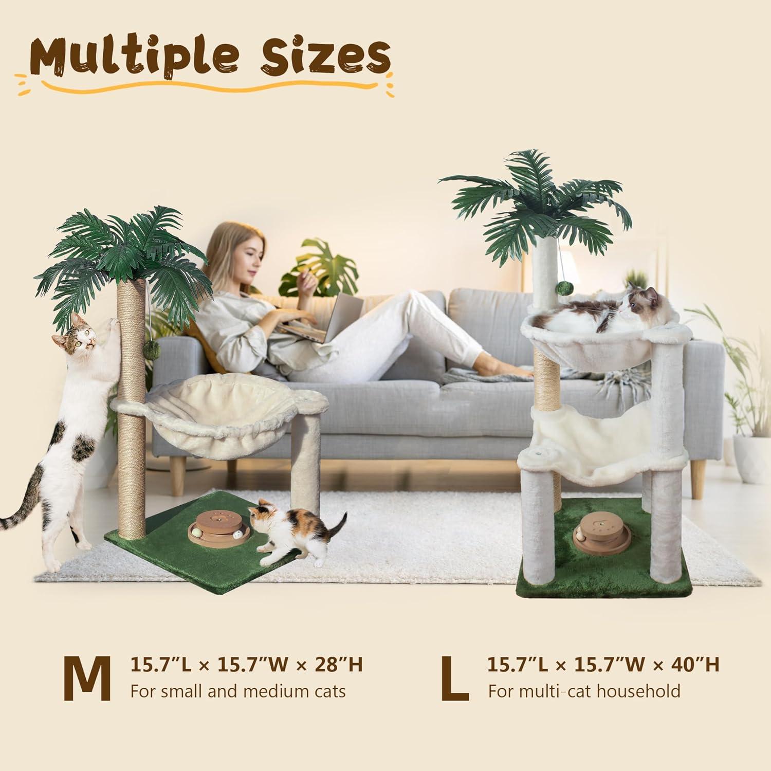 Rascador para Gatos Fantasreen 88.9 cm Doble Hamaca Interactiva