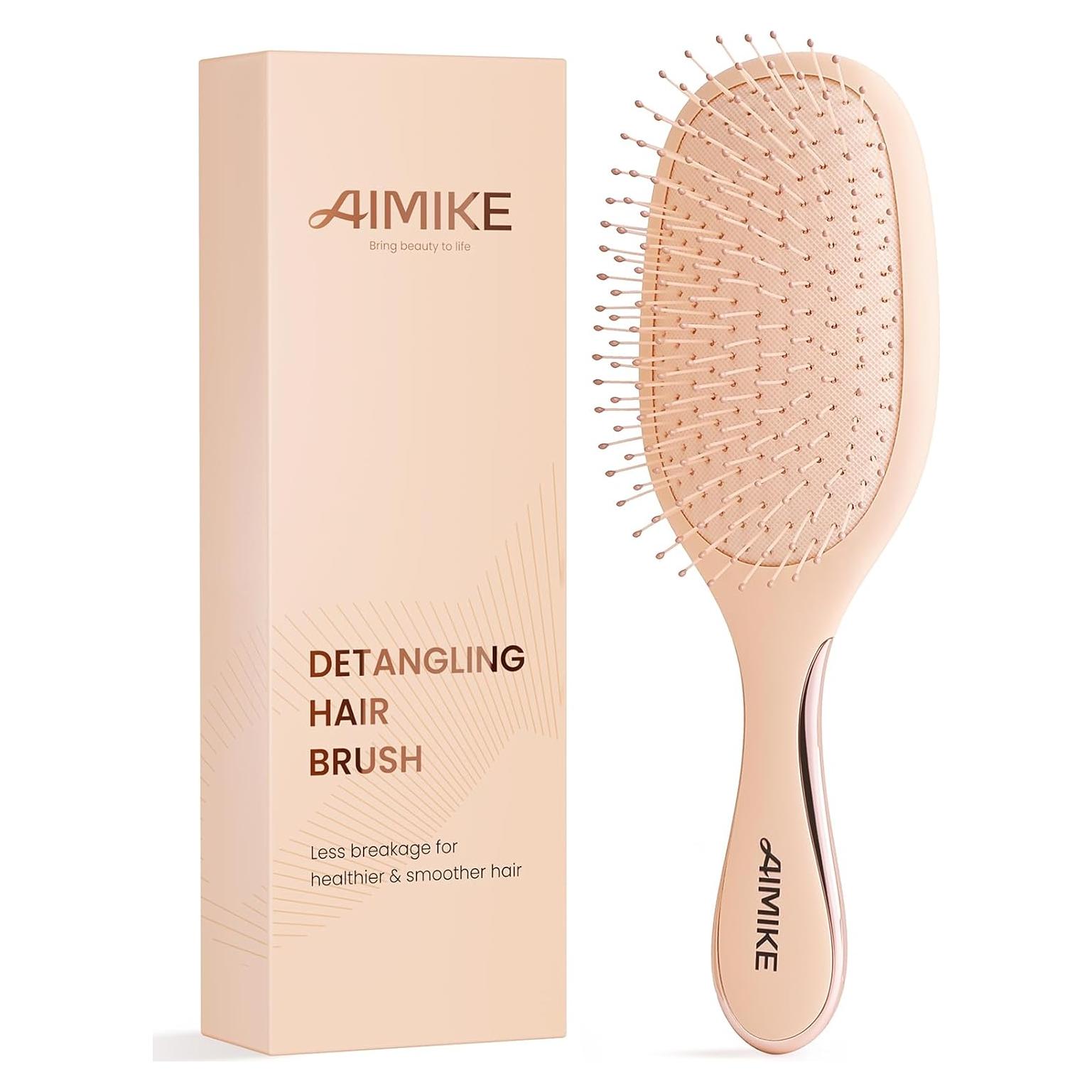 Cepillo Desenredante AIMIKE Luxe Rosa, Sin Dolor, 22.8x7.5cm