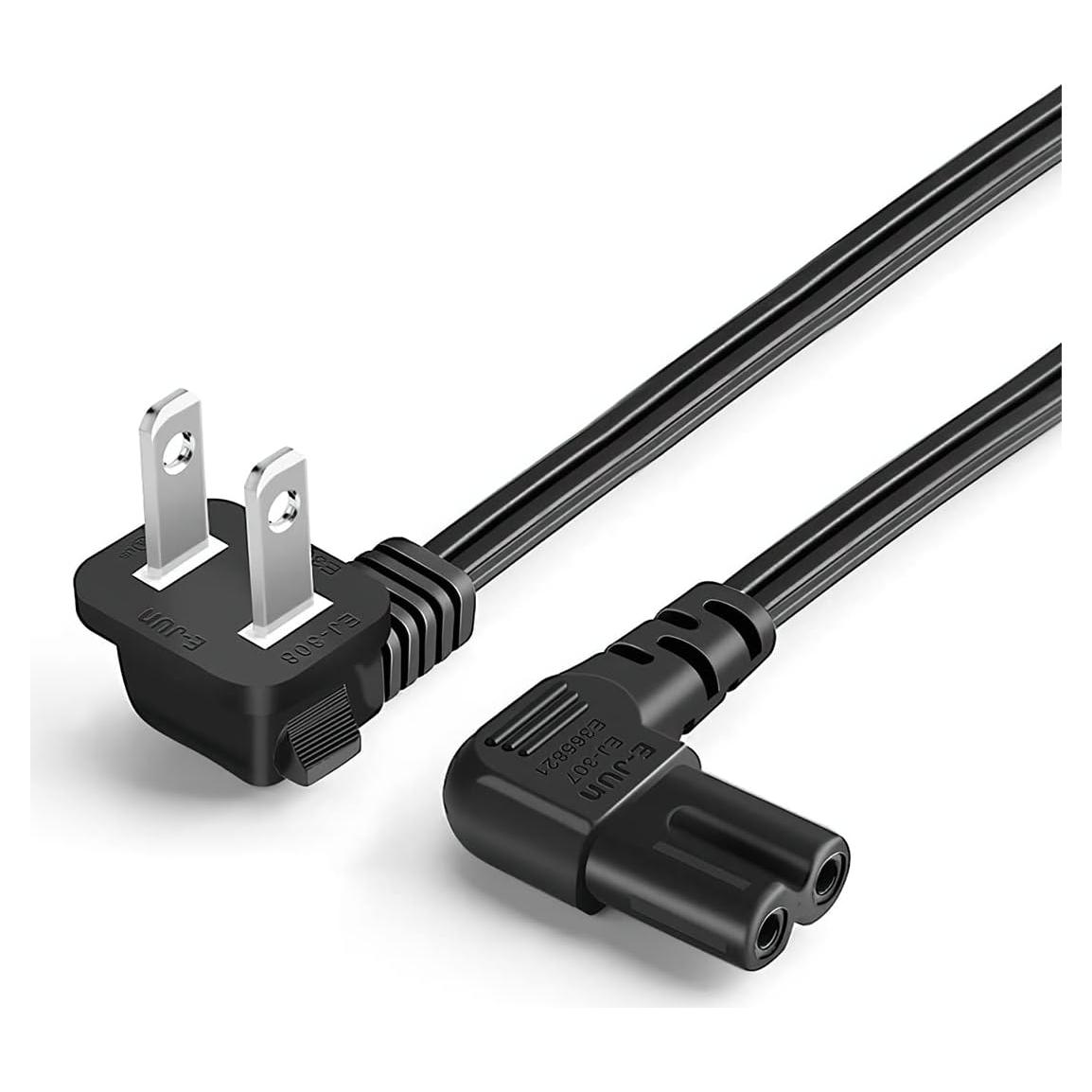 Cable de Poder Angulado 0.915m CableCreation IEC320 C7 a NEMA 1-15P