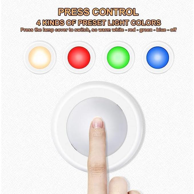 Luz LED Puck Inalámbrica SIXDEFLY 16 Colores Paquete de 3