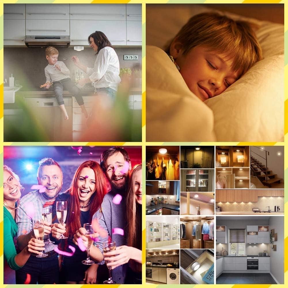 Luz LED Puck Inalámbrica SIXDEFLY 16 Colores Paquete de 3