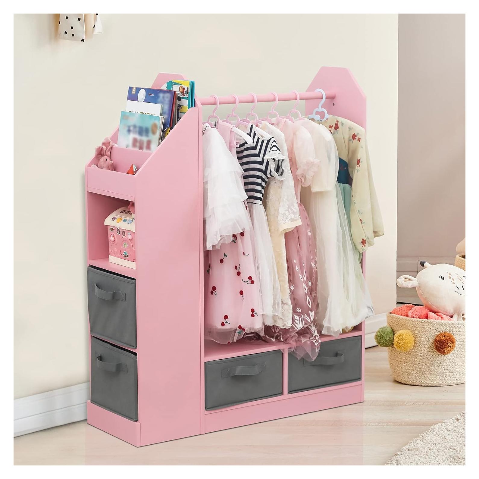 Vestidor Infantil Karl Home con Espejo Rosa 107 cm