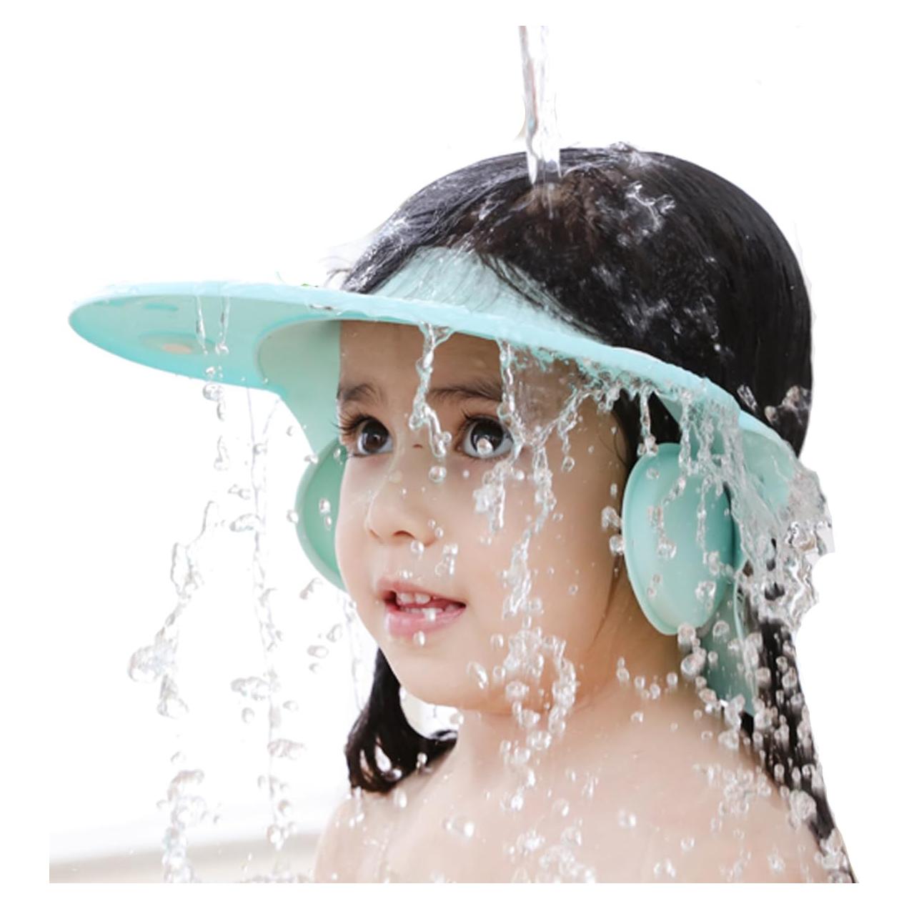 Gorro de Ducha para Niños Azul - Silicona Ajustable 38-60 cm