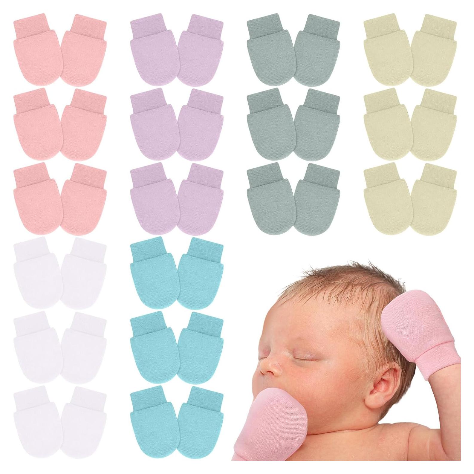 18 Pares de Mitones para Bebés Prematuros Algodón Suave