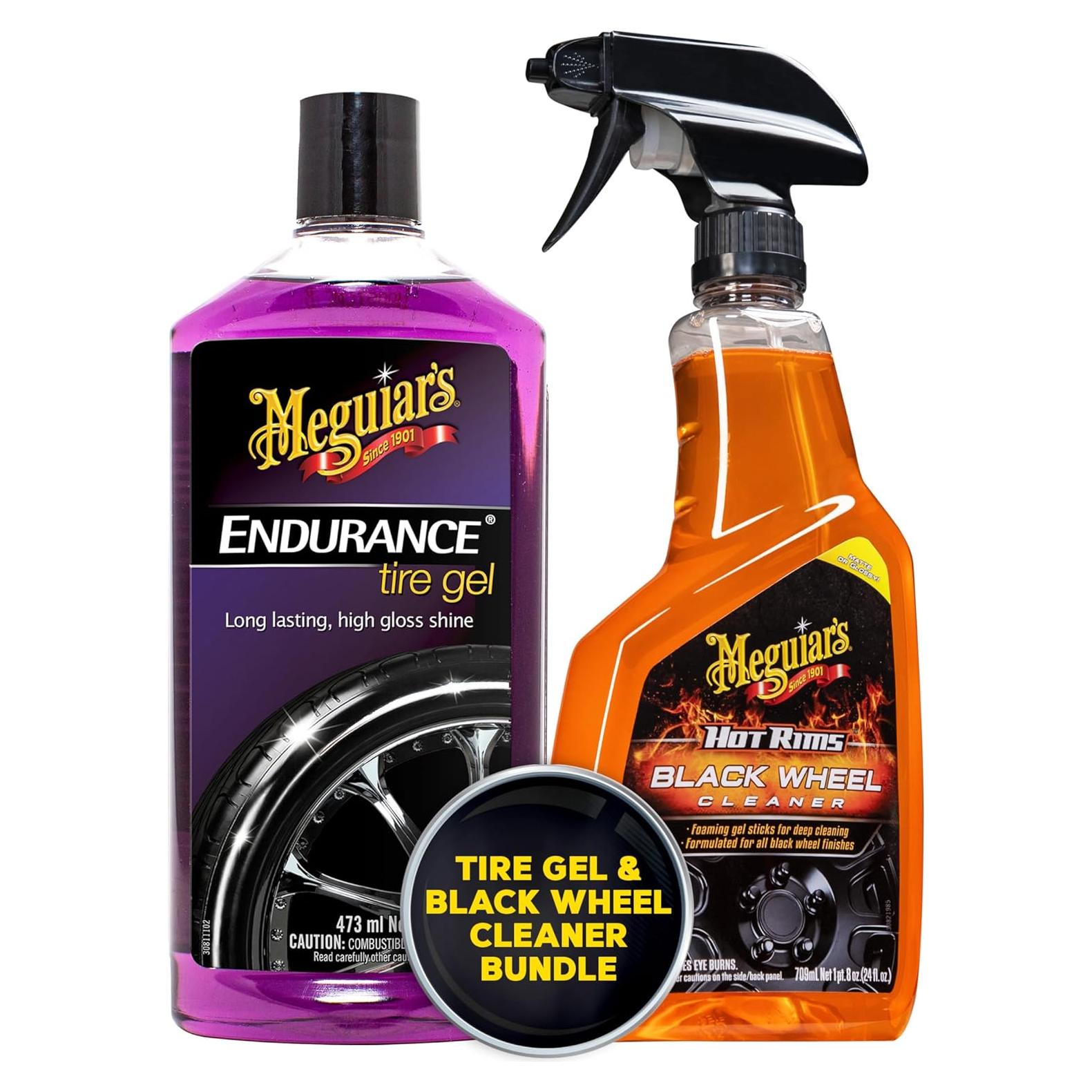 Paquete Gel para Neumáticos Meguiar's Endurance 473ml + Limpiador Ruedas Negras 710ml
