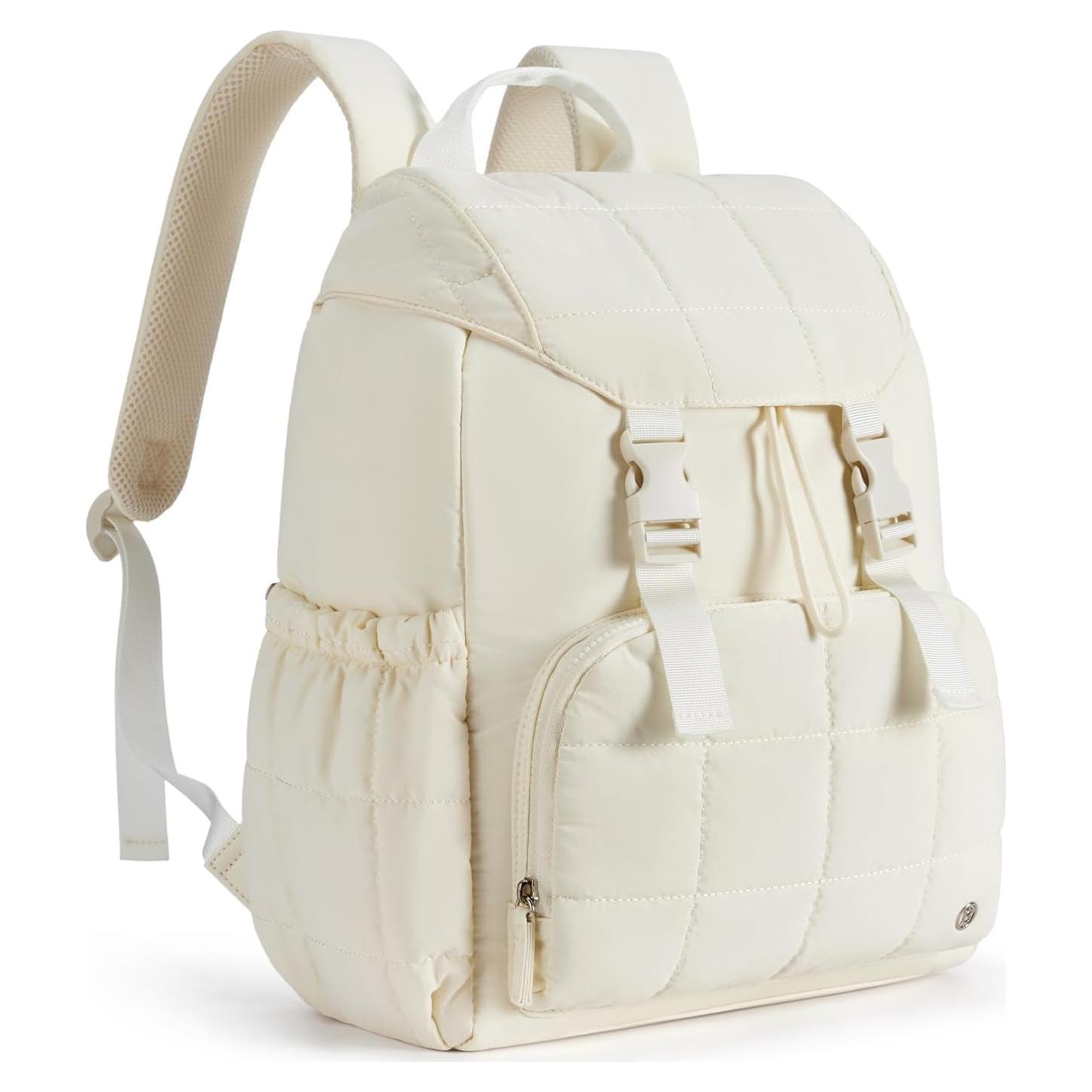 Mochila Puffer BOSTANTEN Beige para Laptop 15.6" Resistente al Agua