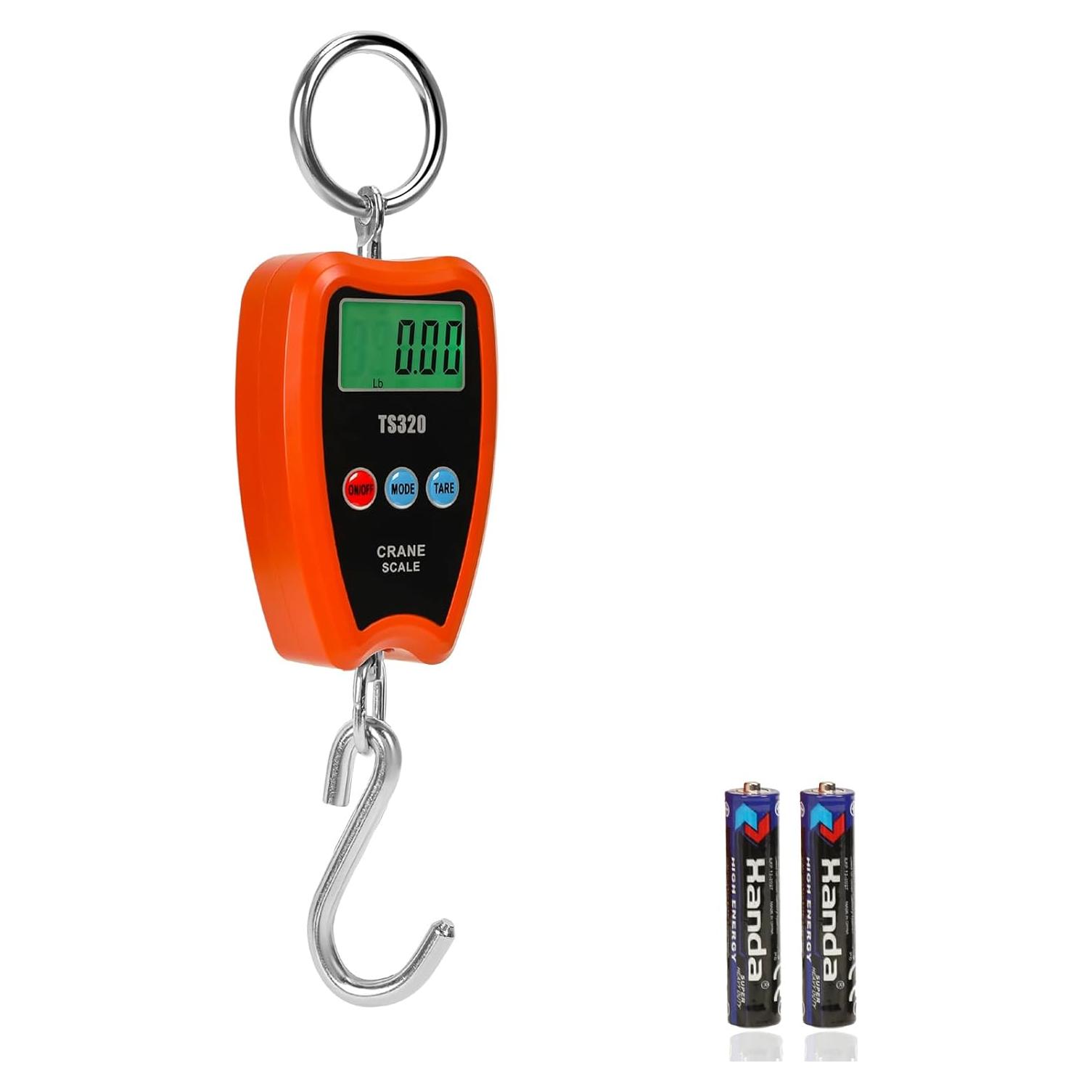 Báscula Digital de Grúa Outmate 200kg con Pantalla LED Naranja