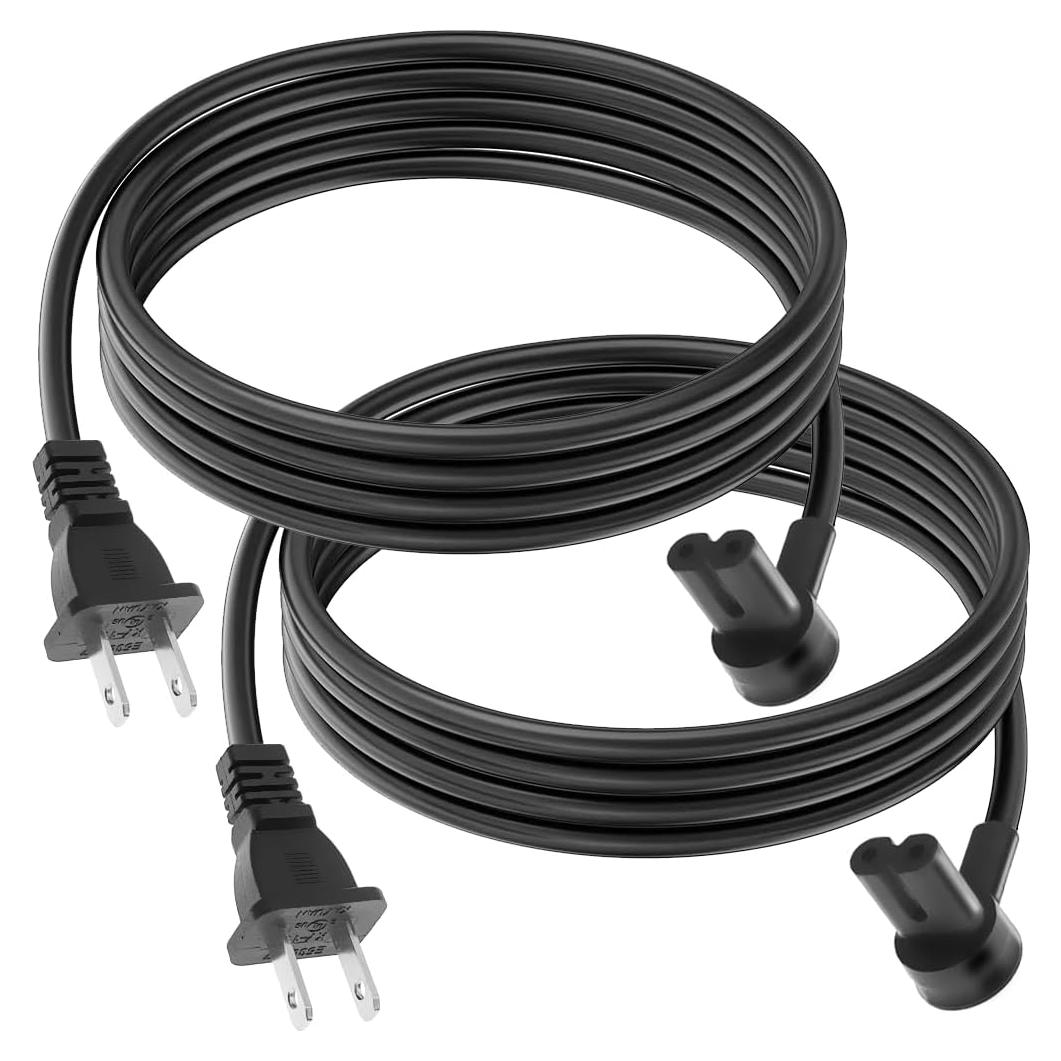 Cables de Alimentación Largos Rolkely para Altavoces Sonos Era 100 y 300 - 3.66m Negro