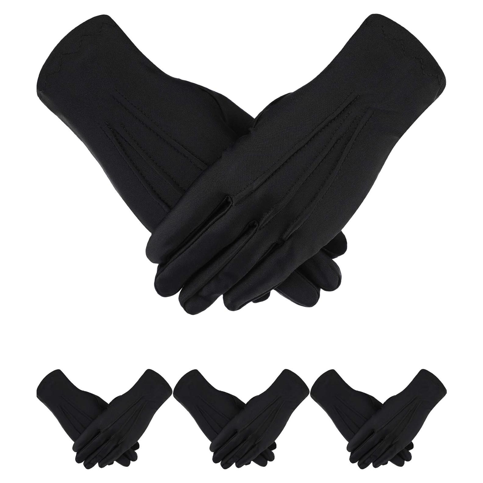 Guantes de Vestir Negros Sumind 4 Pares Spandex Adulto