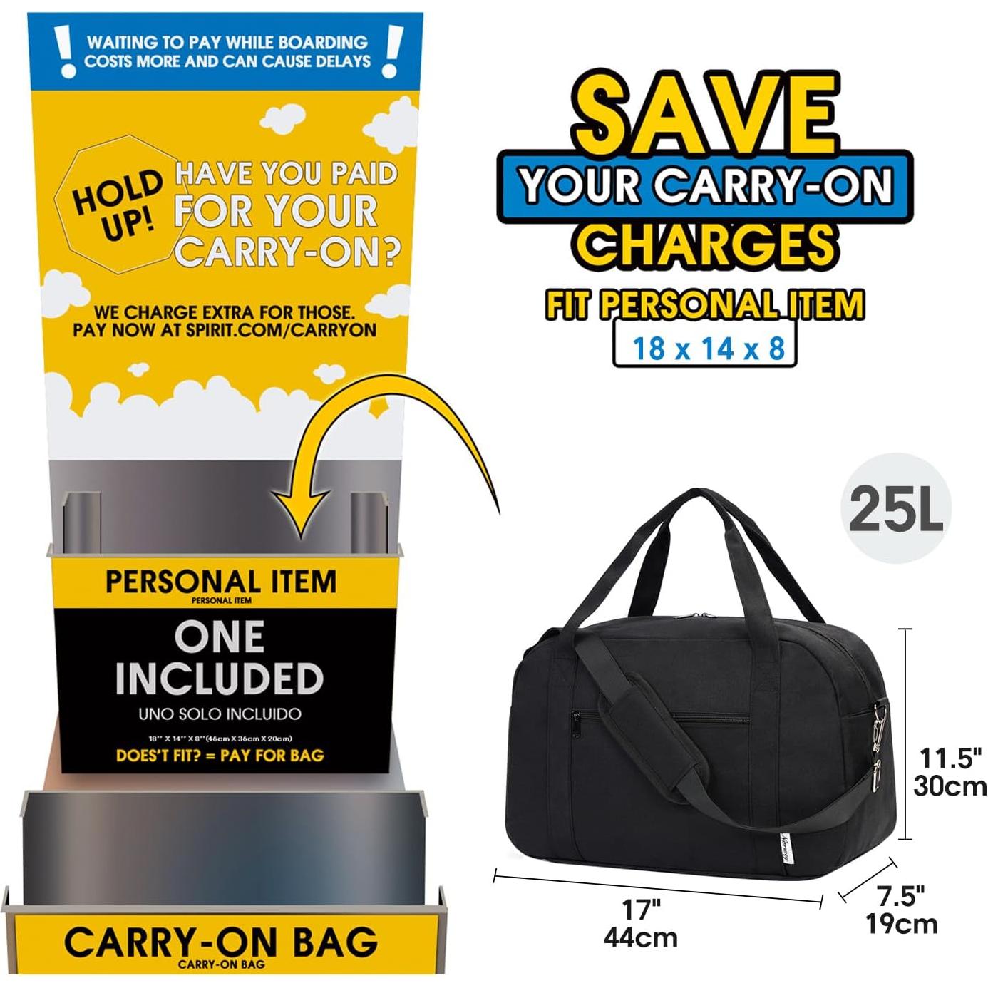 Bolsa de mano Narwey 44x19x30 cm para viaje y gimnasio