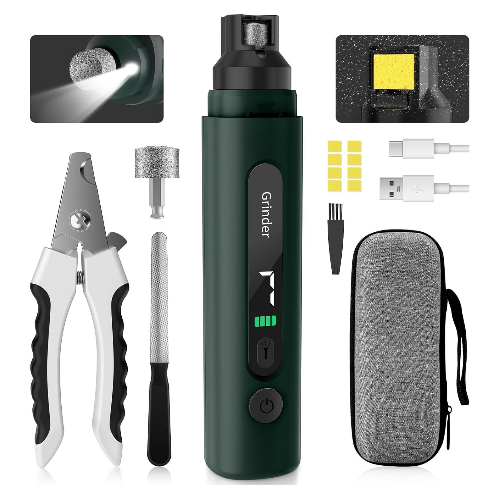 Cortador de Uñas Eléctrico Barkitty Verde 7 Velocidades para Perros