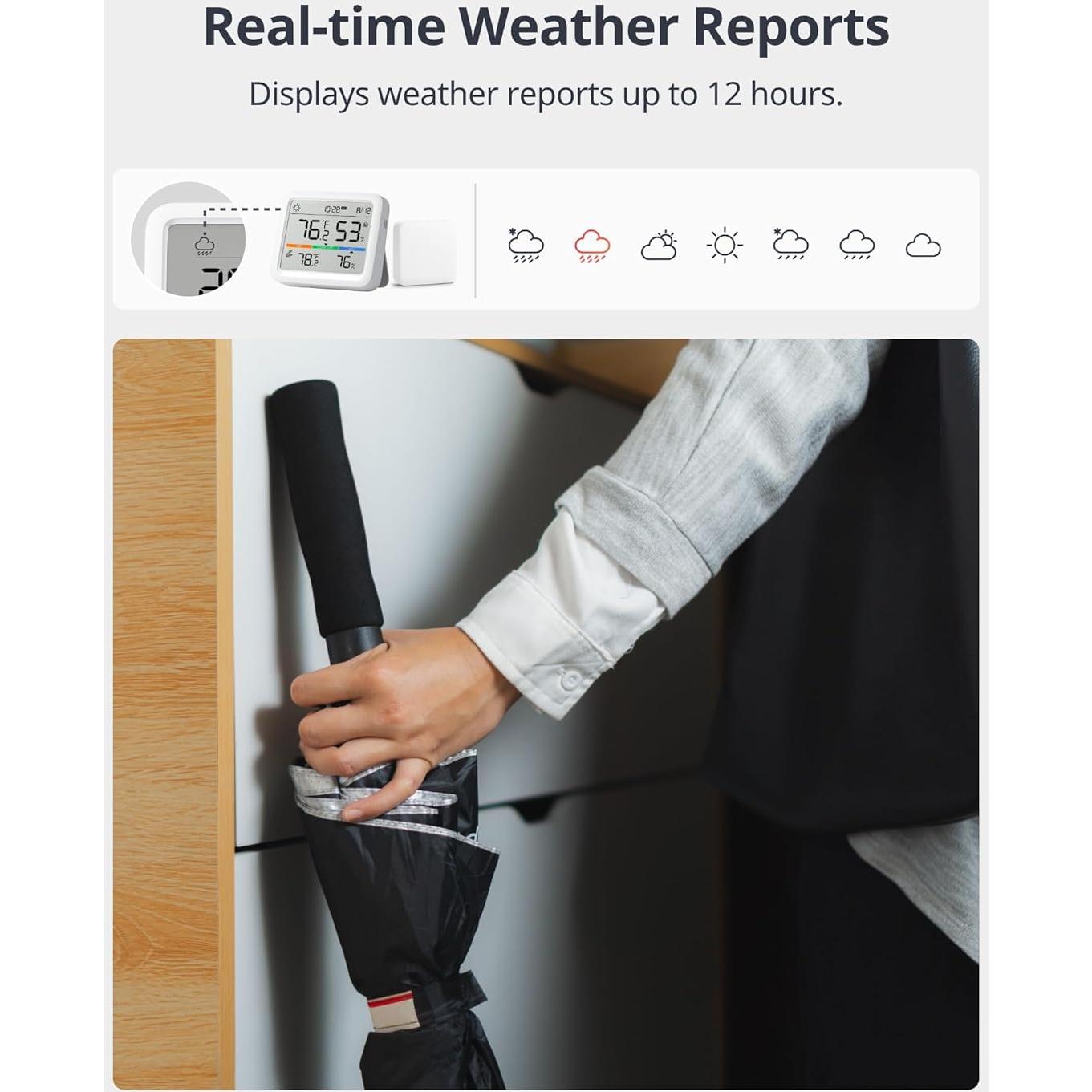 SwitchBot Termómetro Higrómetro Pro WiFi 5-en-1 con Sensor