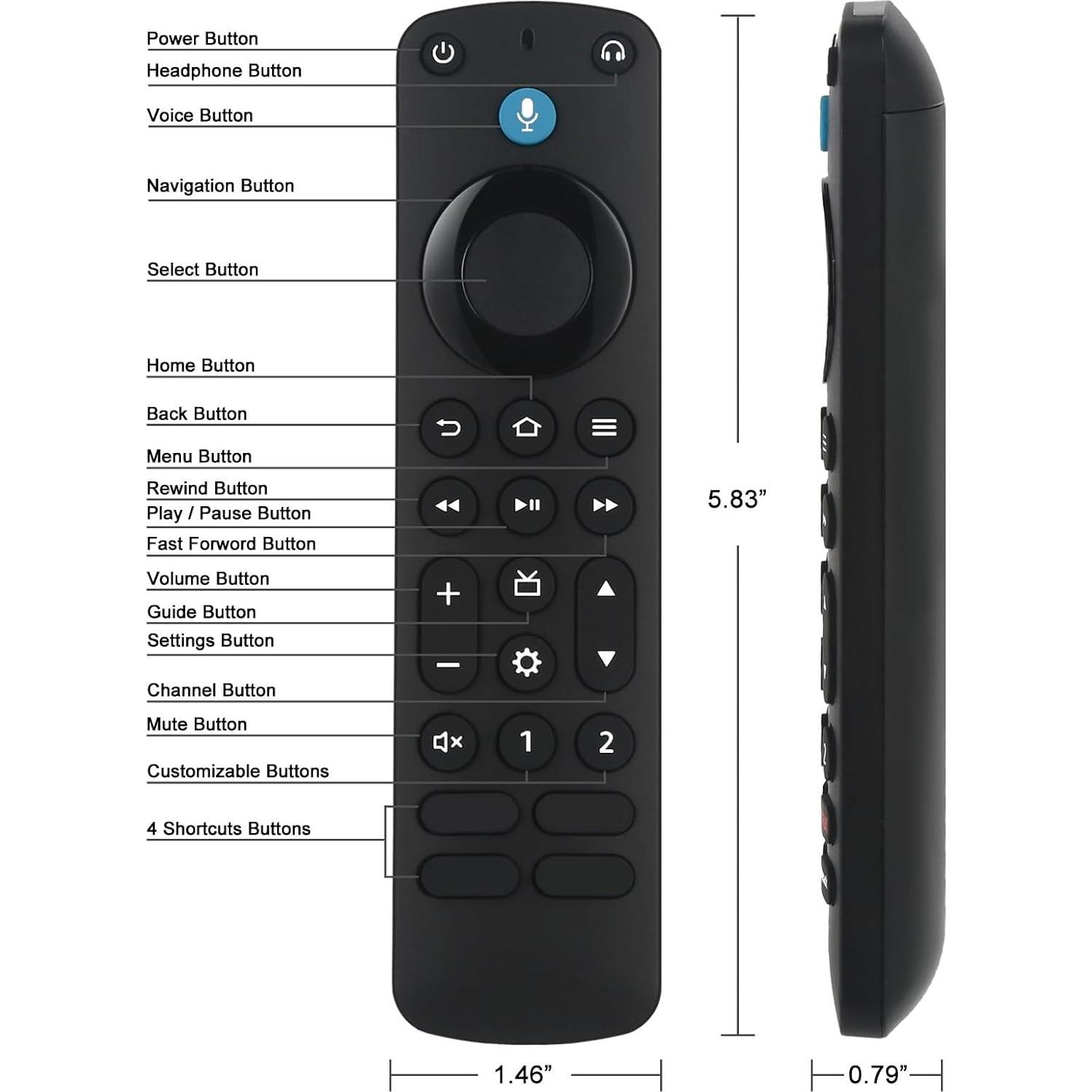 Control Remoto de Voz OROSAUR G25N8L Retroiluminado para TV
