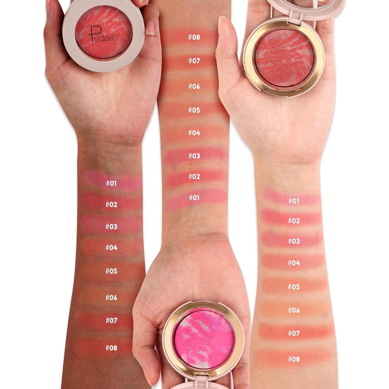 Rubor Horneado Brillante Pudaier 40g - Acabado Natural Vegano