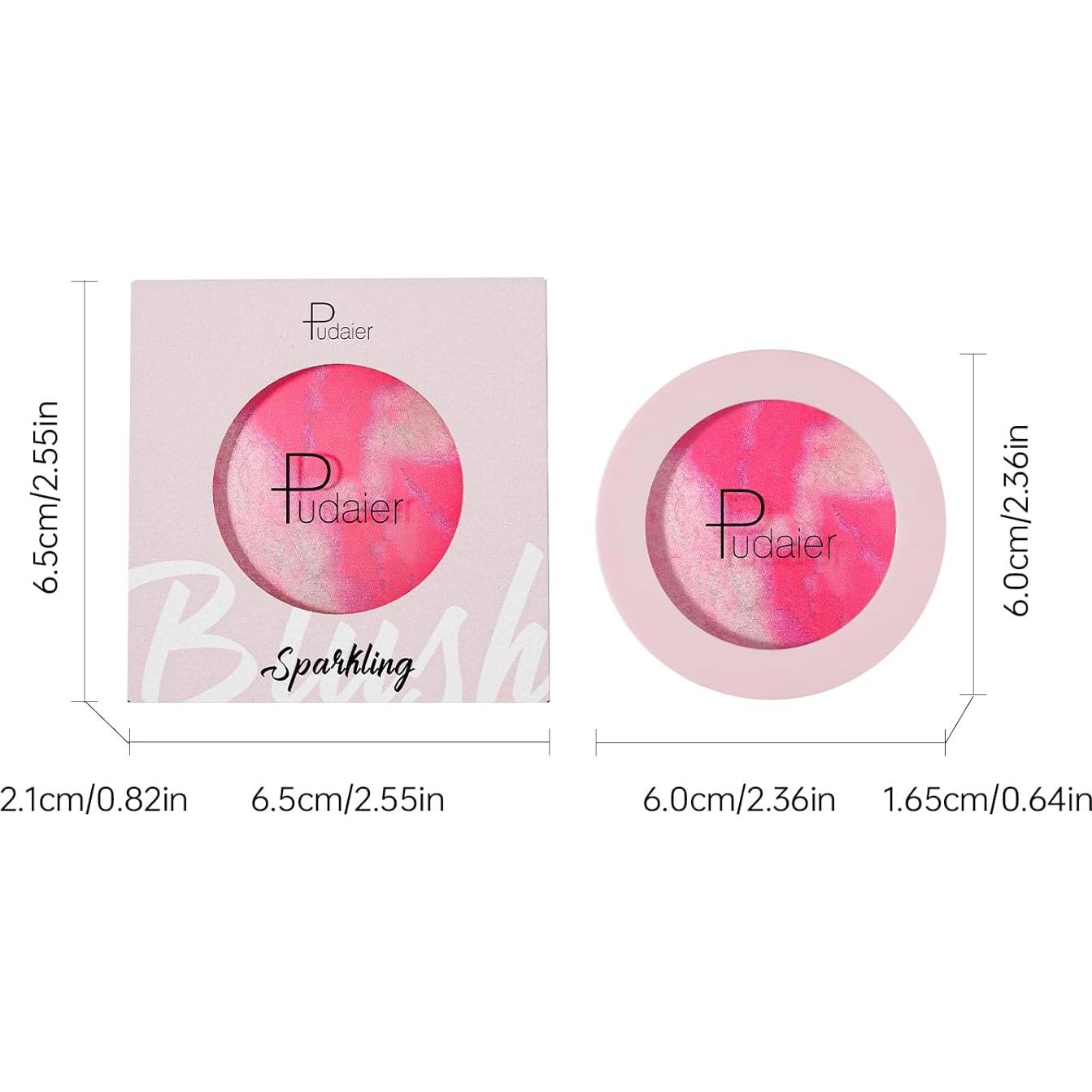 Rubor Horneado Brillante Pudaier 40g - Acabado Natural Vegano