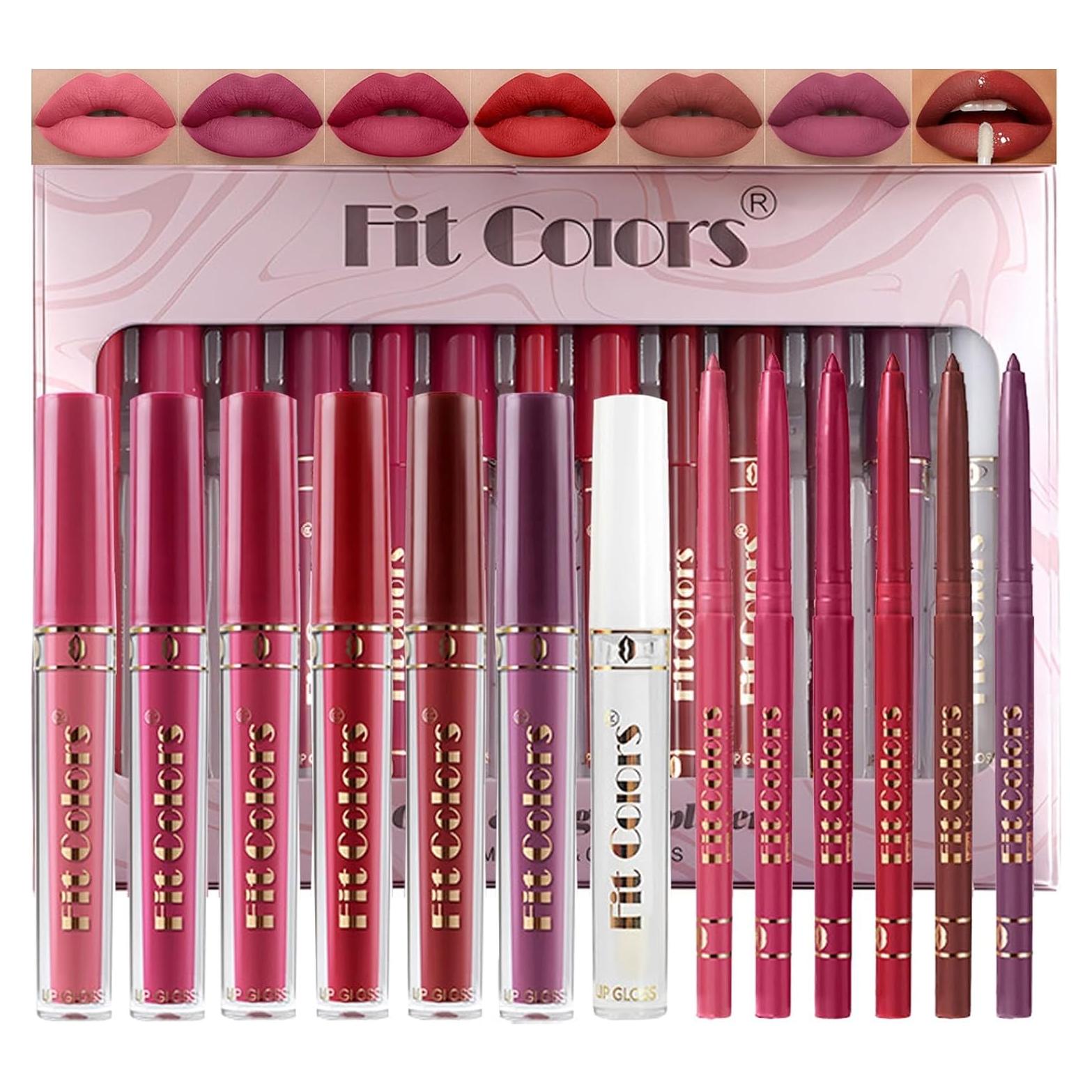 Juego de 13 Piezas de Lápiz Labial y Brillo Labial MooGlamor