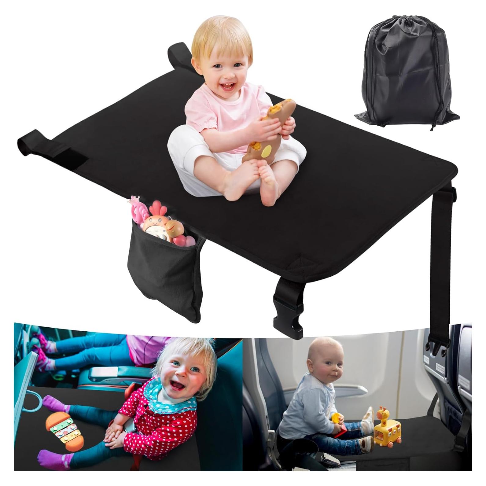 Cama de avión portátil AWAHITAWA para niños pequeños - Negro