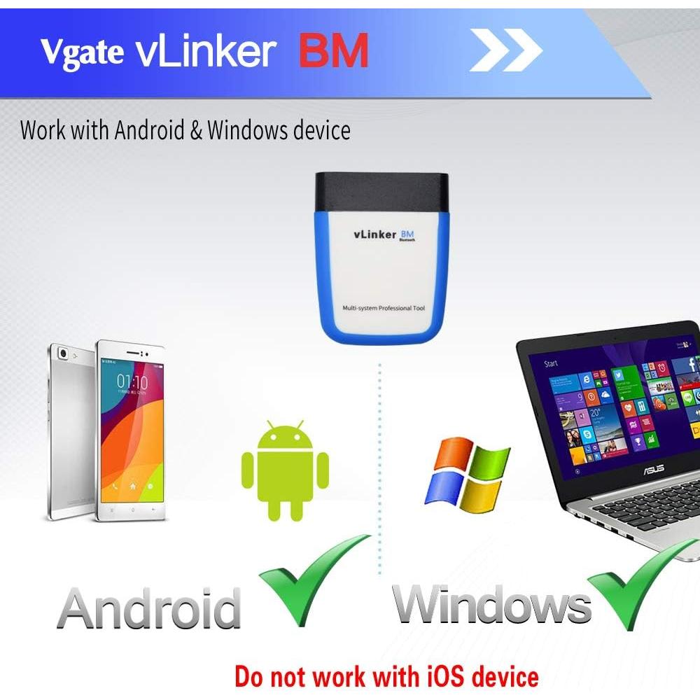 Lector de Códigos OBD2 Bluetooth Vgate vLinker BM para Android y Windows