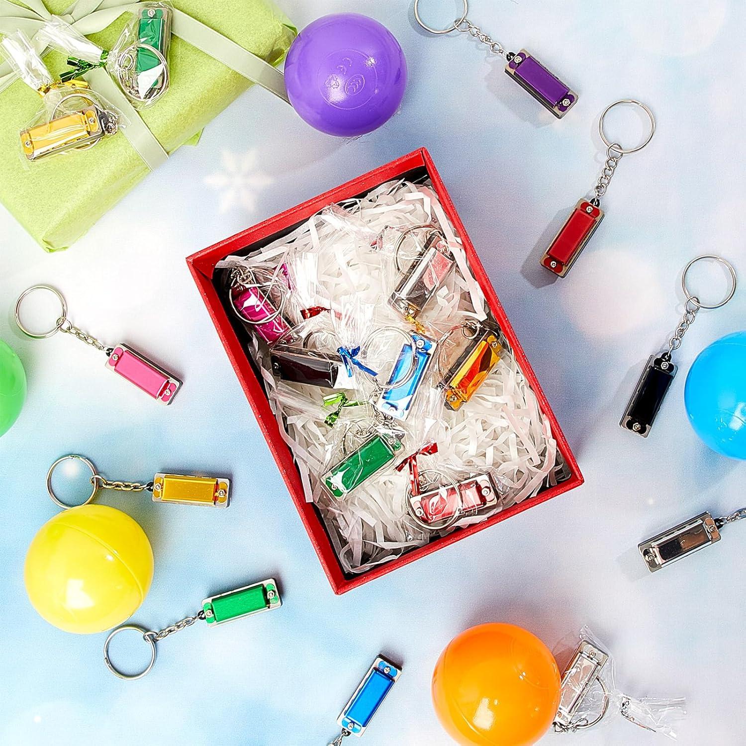 16 Mini Armónicas Llavero Ecally Multicolor 4 Agujeros