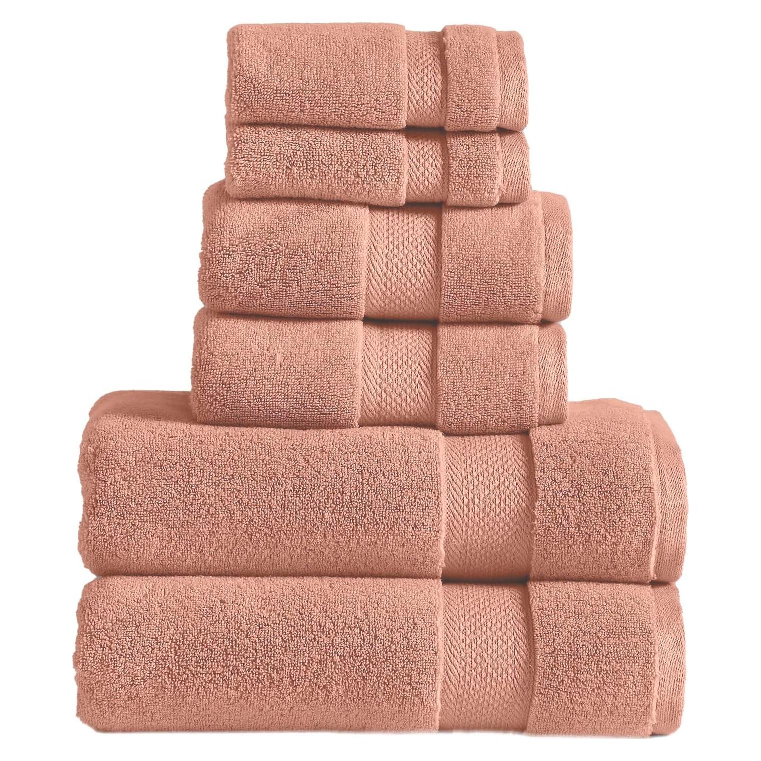 Juego de Toallas de Lujo 6 Piezas Modern Threads Algodón Arcilla