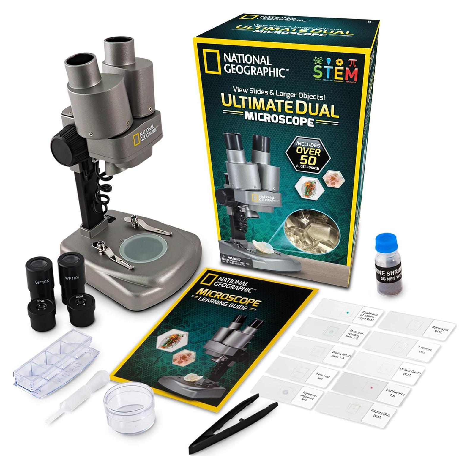 Microscopio Doble LED National Geographic con 50 Accesorios