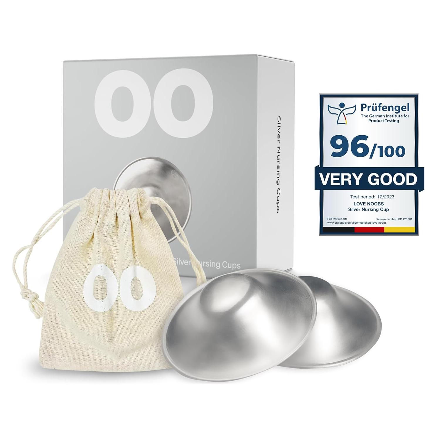 Copas de Lactancia de Plata LoveNoobs XL - Sin Níquel