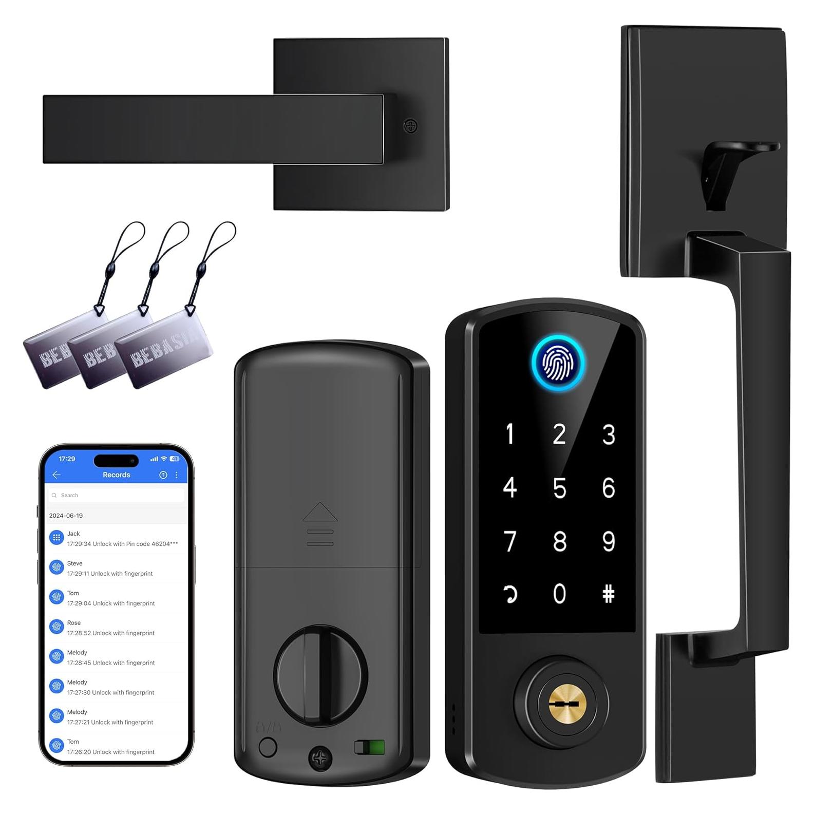 Cerradura Inteligente BEBASIA BA1H-BK con Huella Dactilar y APP