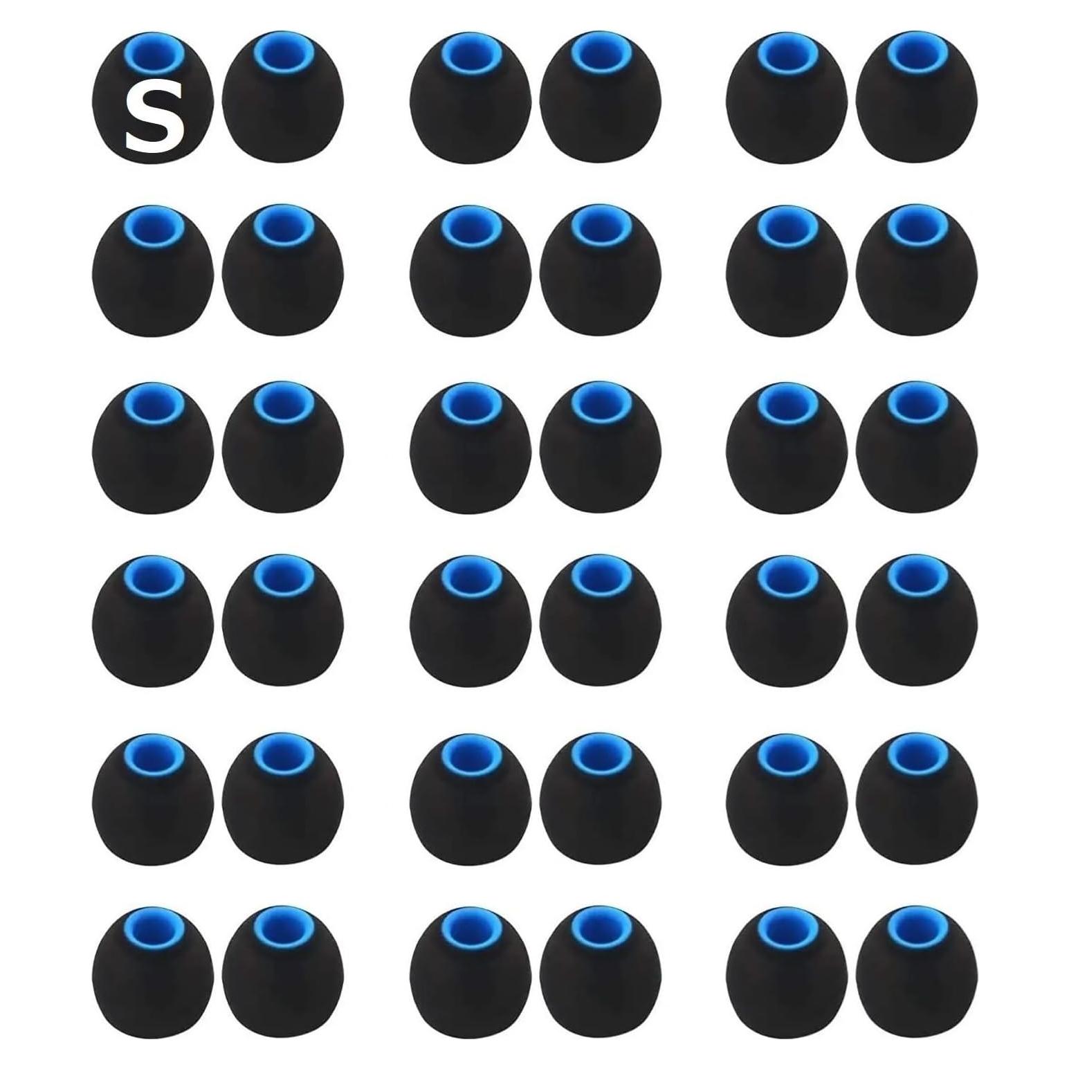 Tapones de Silicona para Auriculares In-Ear BLLQ 36 Pcs S Negro-Azul
