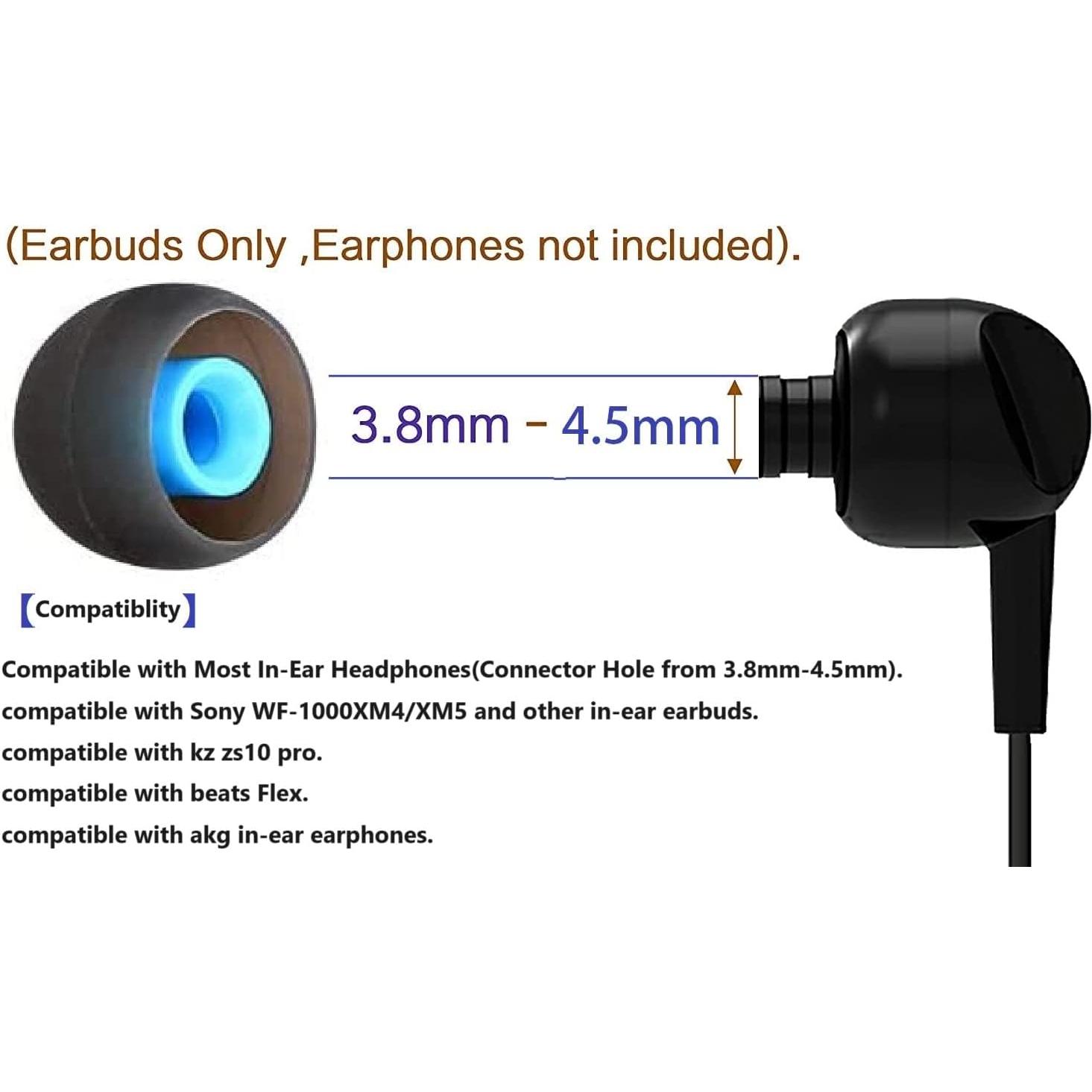 Tapones de Silicona para Auriculares In-Ear BLLQ 36 Pcs S Negro-Azul