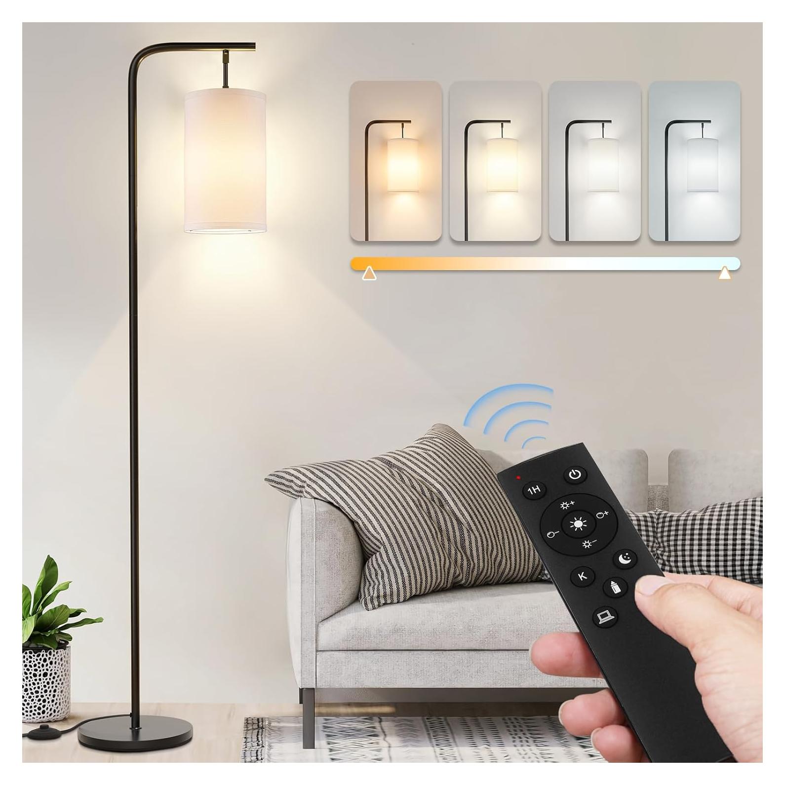 Lámpara de Pie LED Coucrek 158 cm Control Remoto 9W Negra