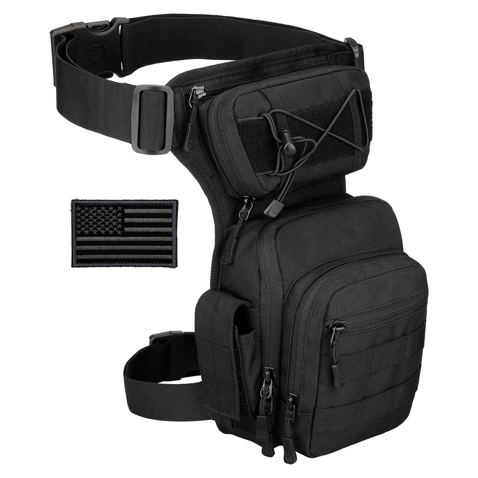 Mochila Táctica para Pierna Protector Plus Negra 24x33.8cm