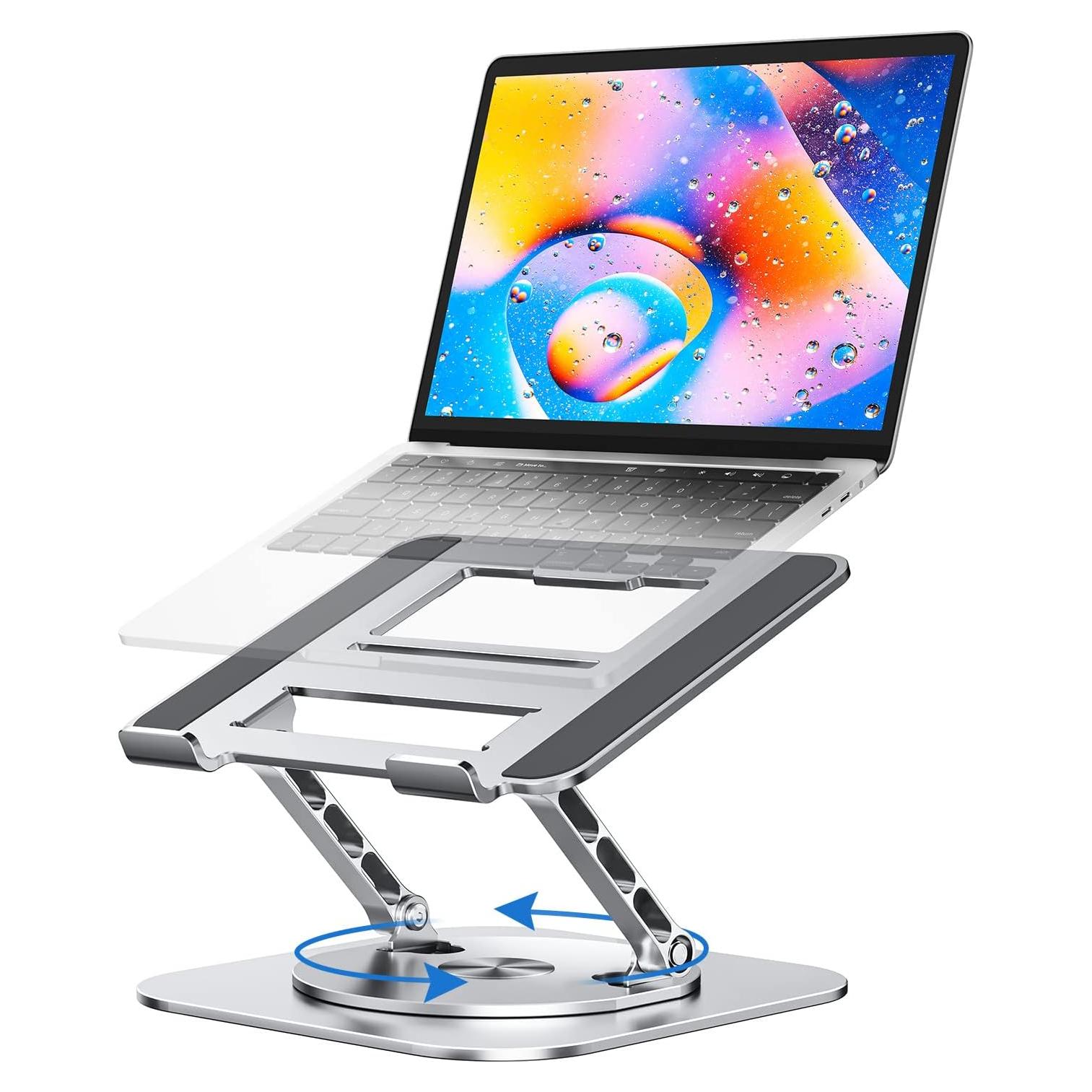 Soporte de Laptop Ajustable MCHOSE Ergonómico 360° Plata