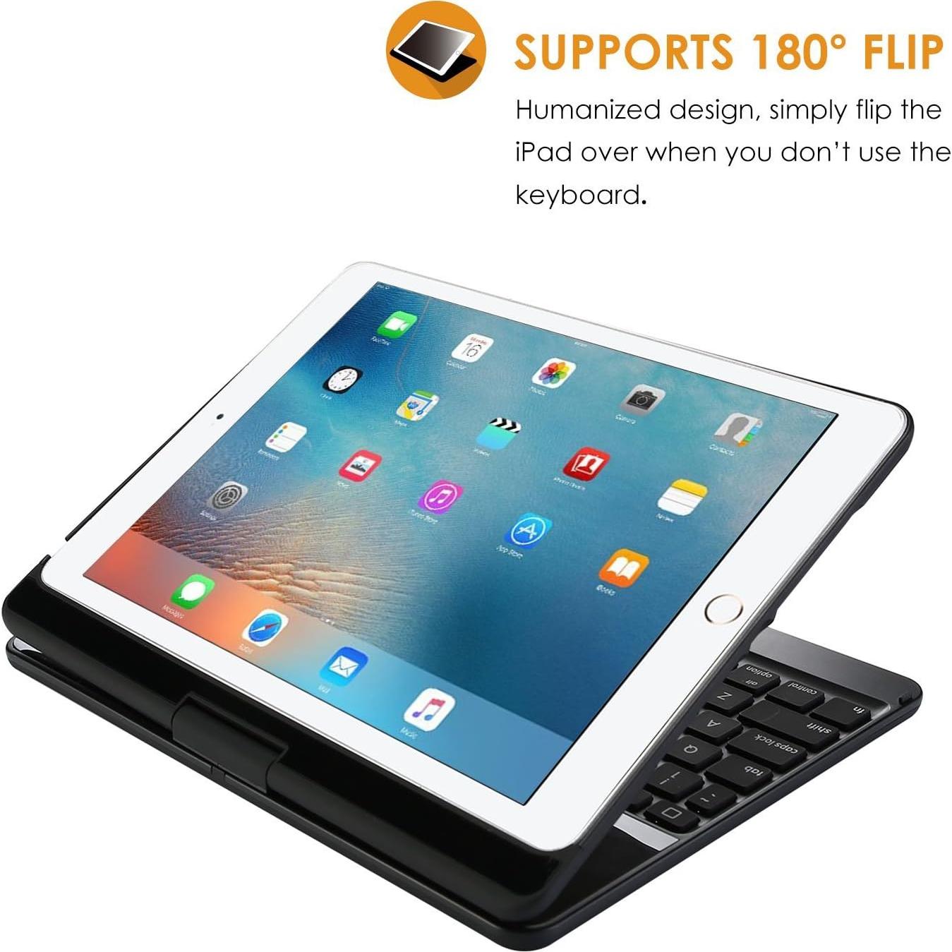 ProCase Funda con Teclado Inalámbrico para iPad 9.7 - Negro