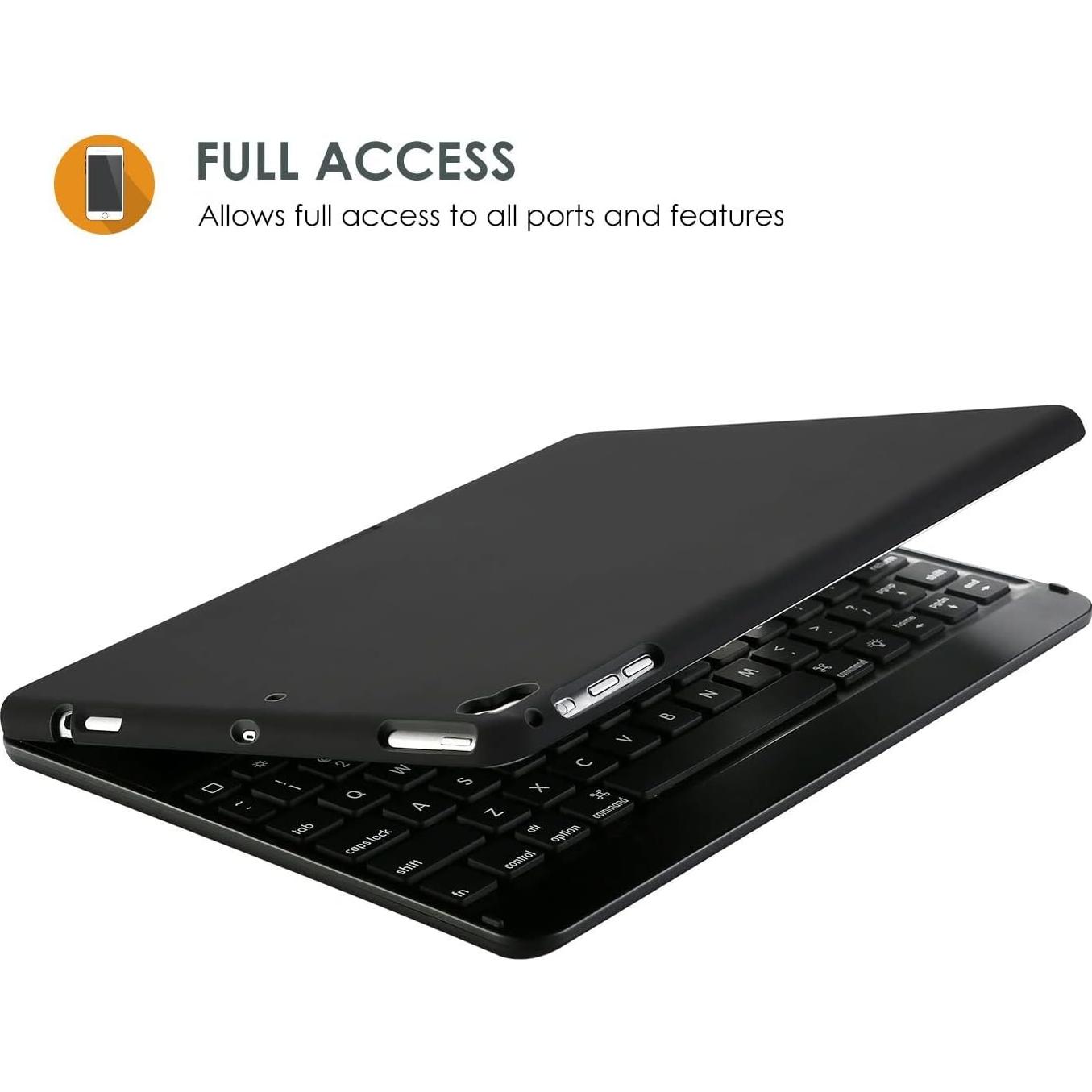 ProCase Funda con Teclado Inalámbrico para iPad 9.7 - Negro