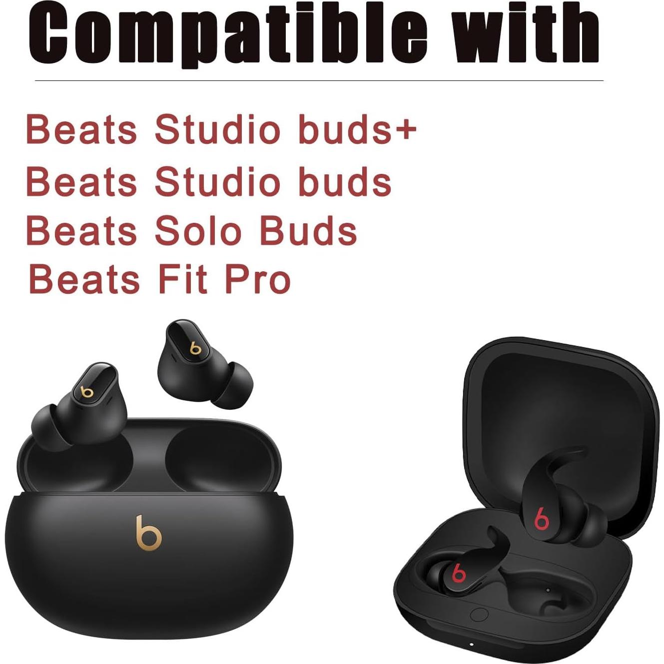 Silicone Ear Tips for Beats Studio Buds+Replacement Earbuds Tips for Beats Studio Buds/Fit Pro/Solo Buds Replacement Tips for Beats Earbuds, 6 Pairs Black