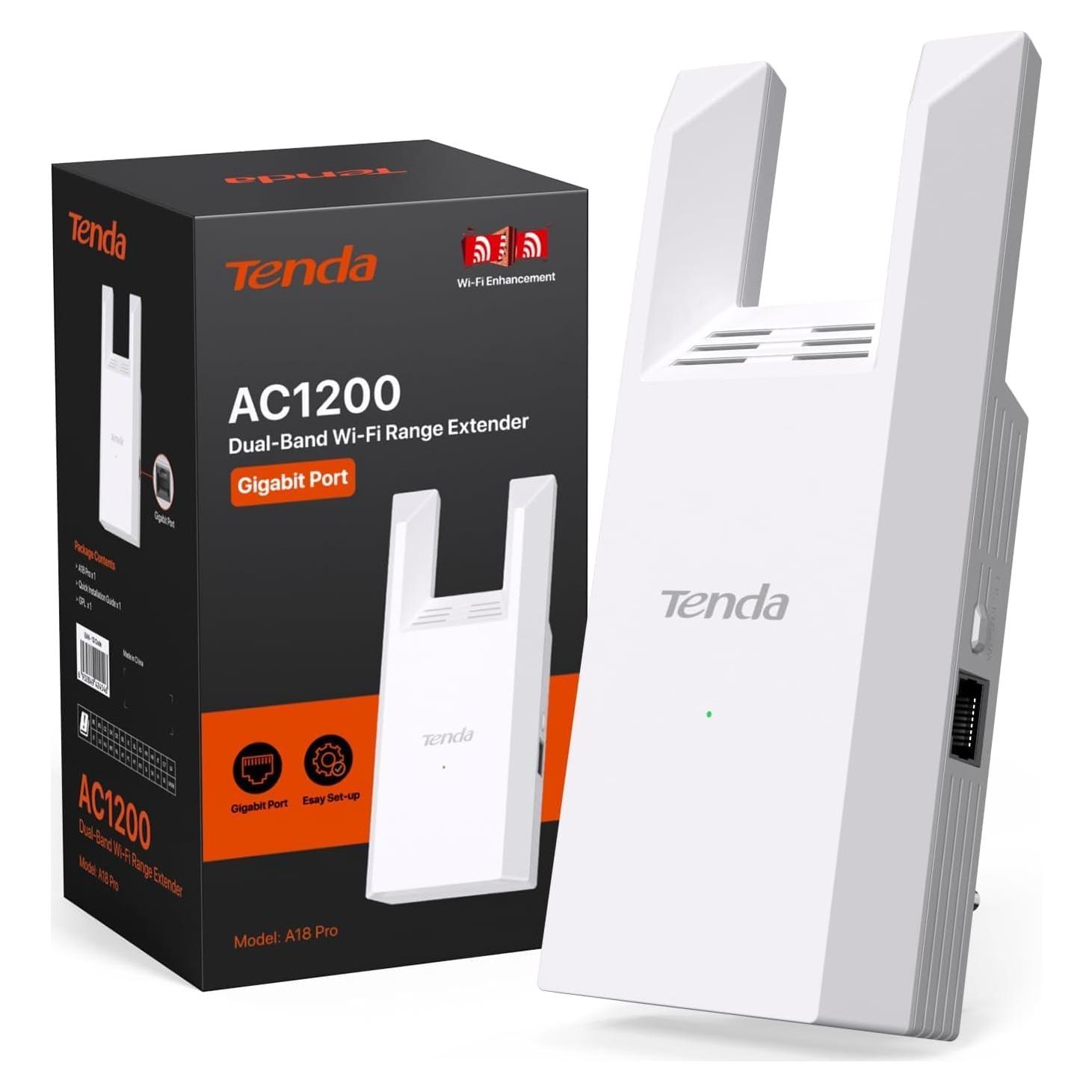 Extensor de Rango WiFi Tenda A18Pro AC1200 Doble Banda