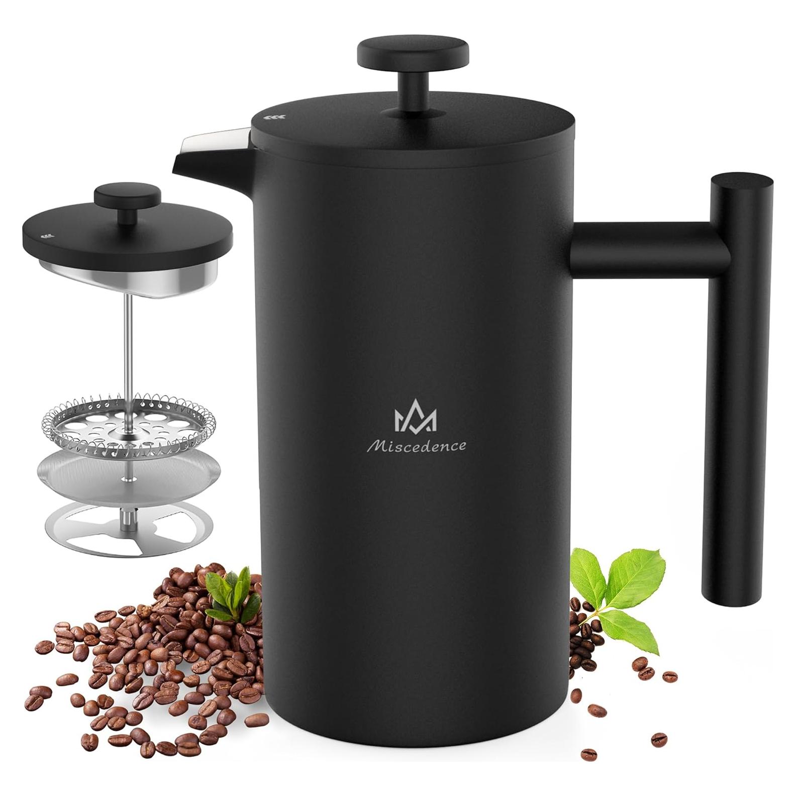 Cafetera Prensa Francesa Miscedence 12oz Acero Inoxidable