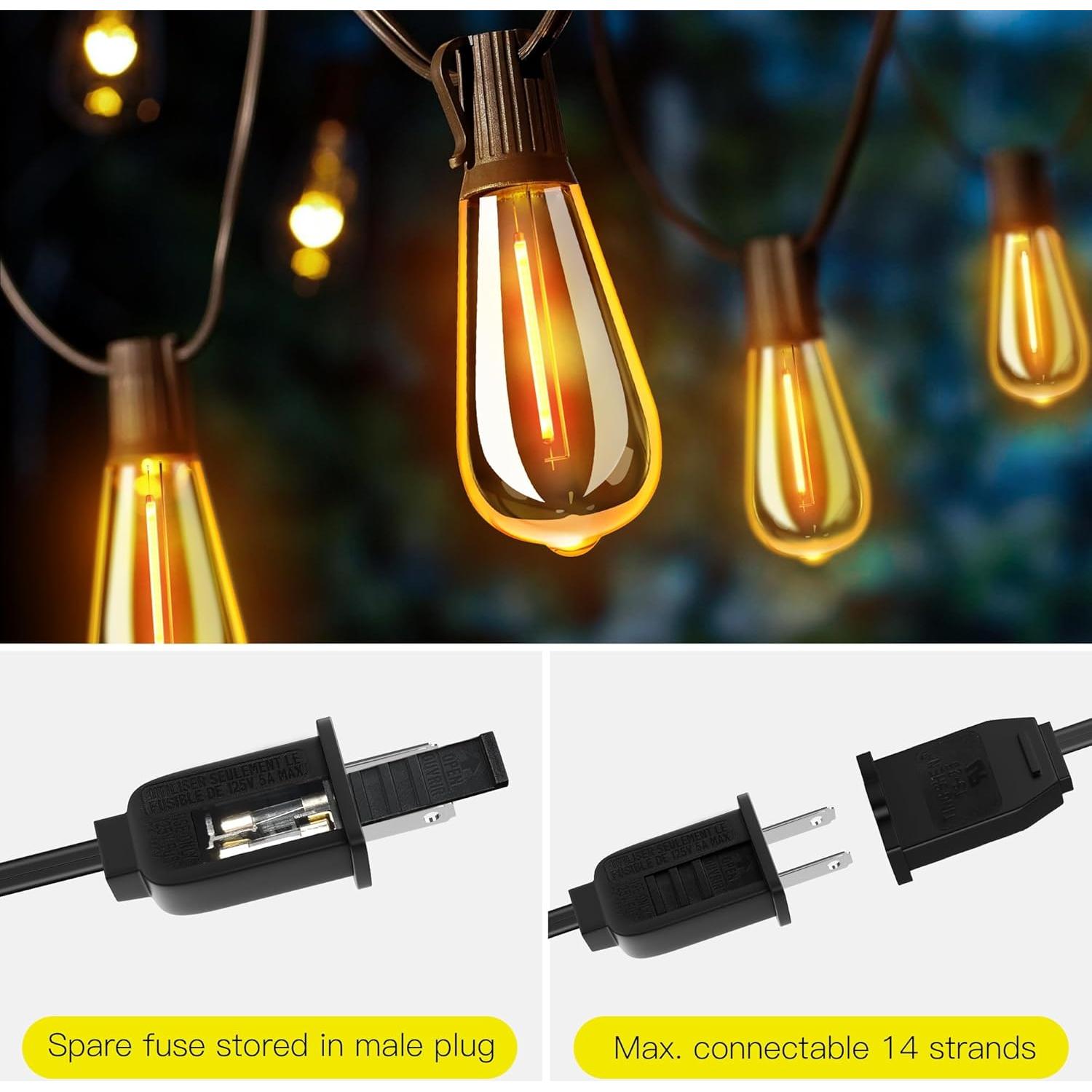 Cadena de Luces Exteriores OHLUX 9.14m LED Vintage 2200K