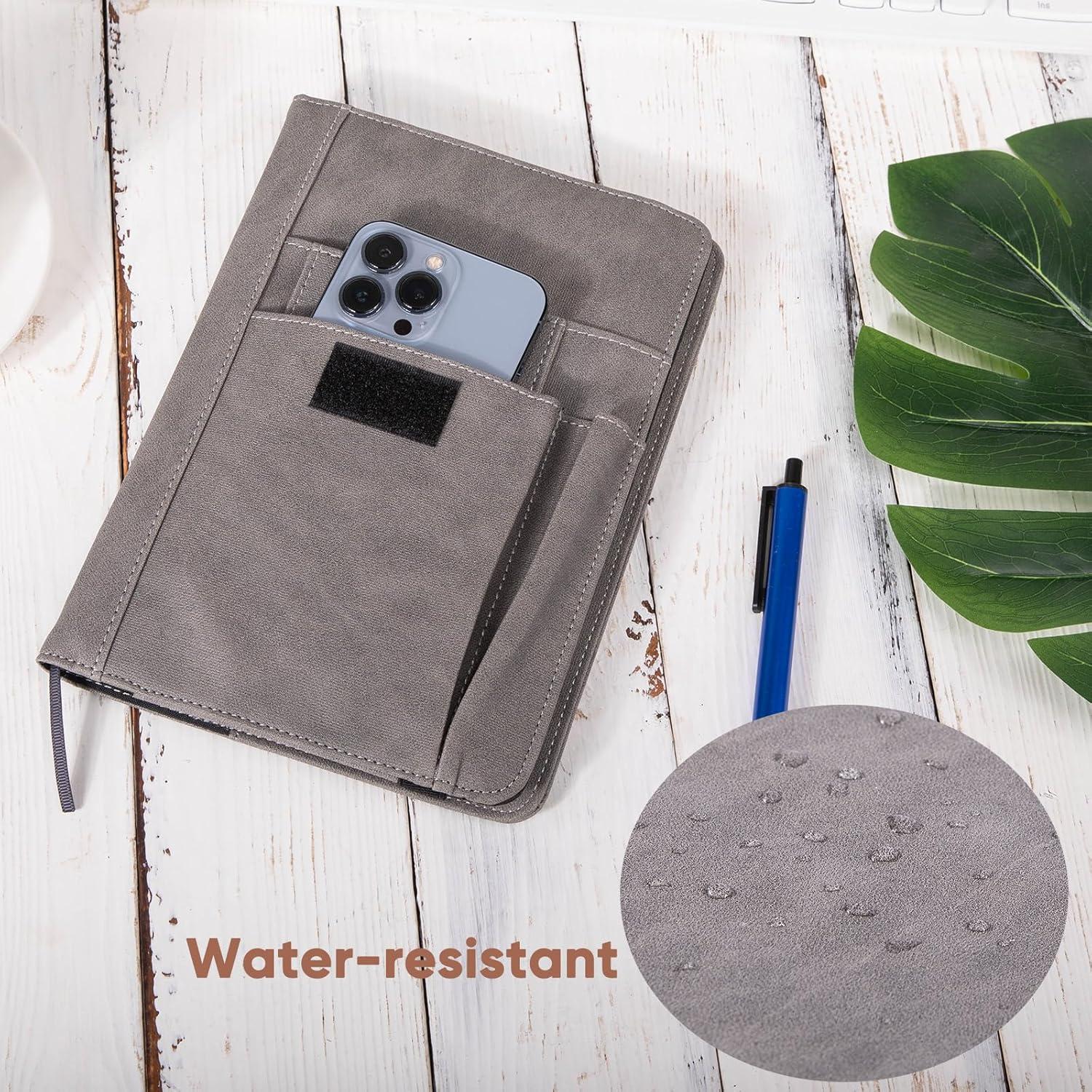 Cubierta de cuaderno APOFFICE S Gris con bolsillos y lazo