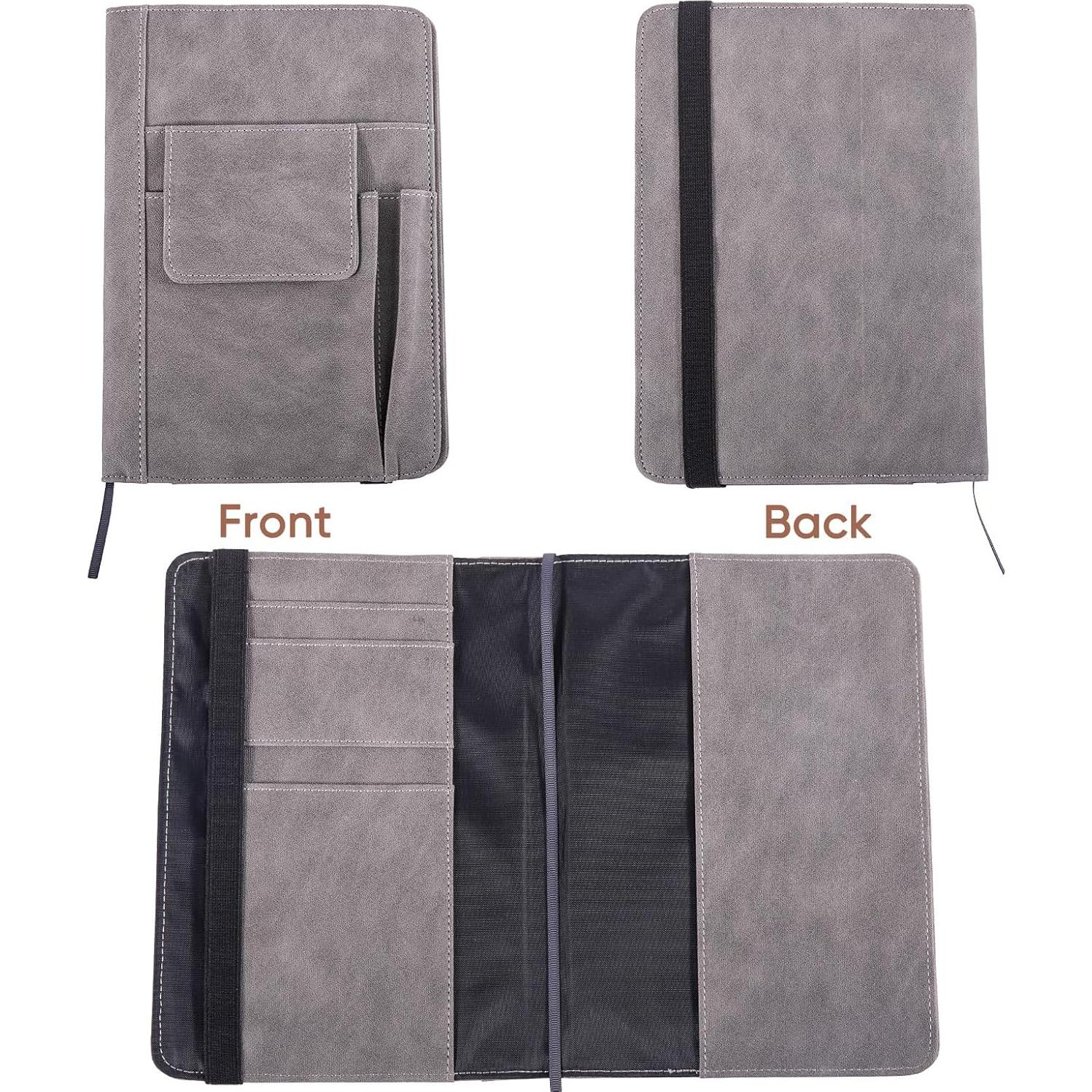 Cubierta de cuaderno APOFFICE S Gris con bolsillos y lazo