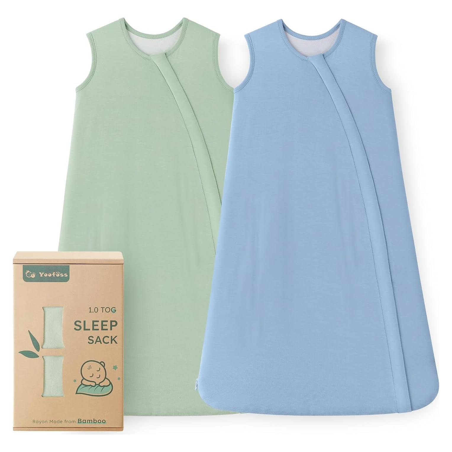 Saco de Sueño Yoofoss Rayón de Bambú 0-6 Meses Azul Verde