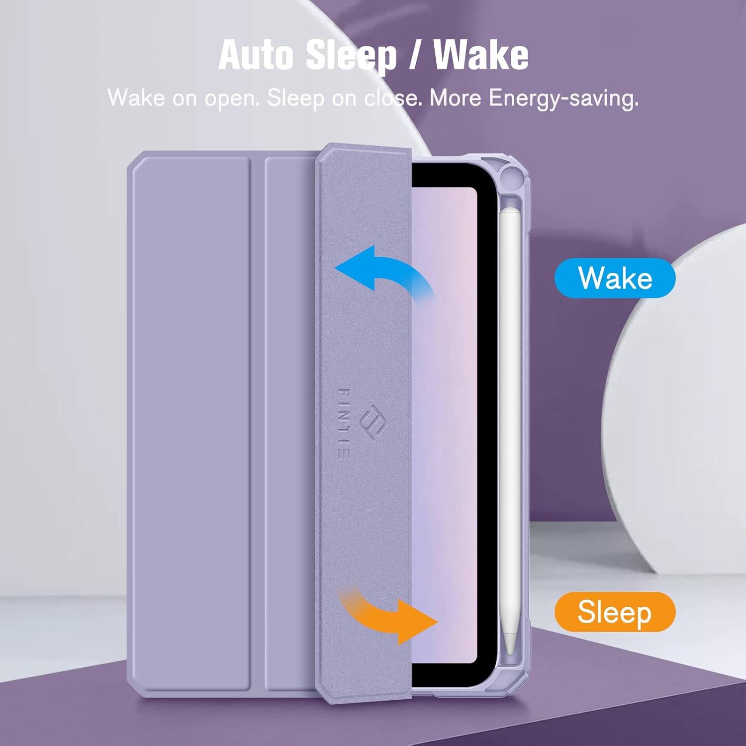 Funda Híbrida Slim FINTIE para iPad Mini 7 y 6 8.3" Lila