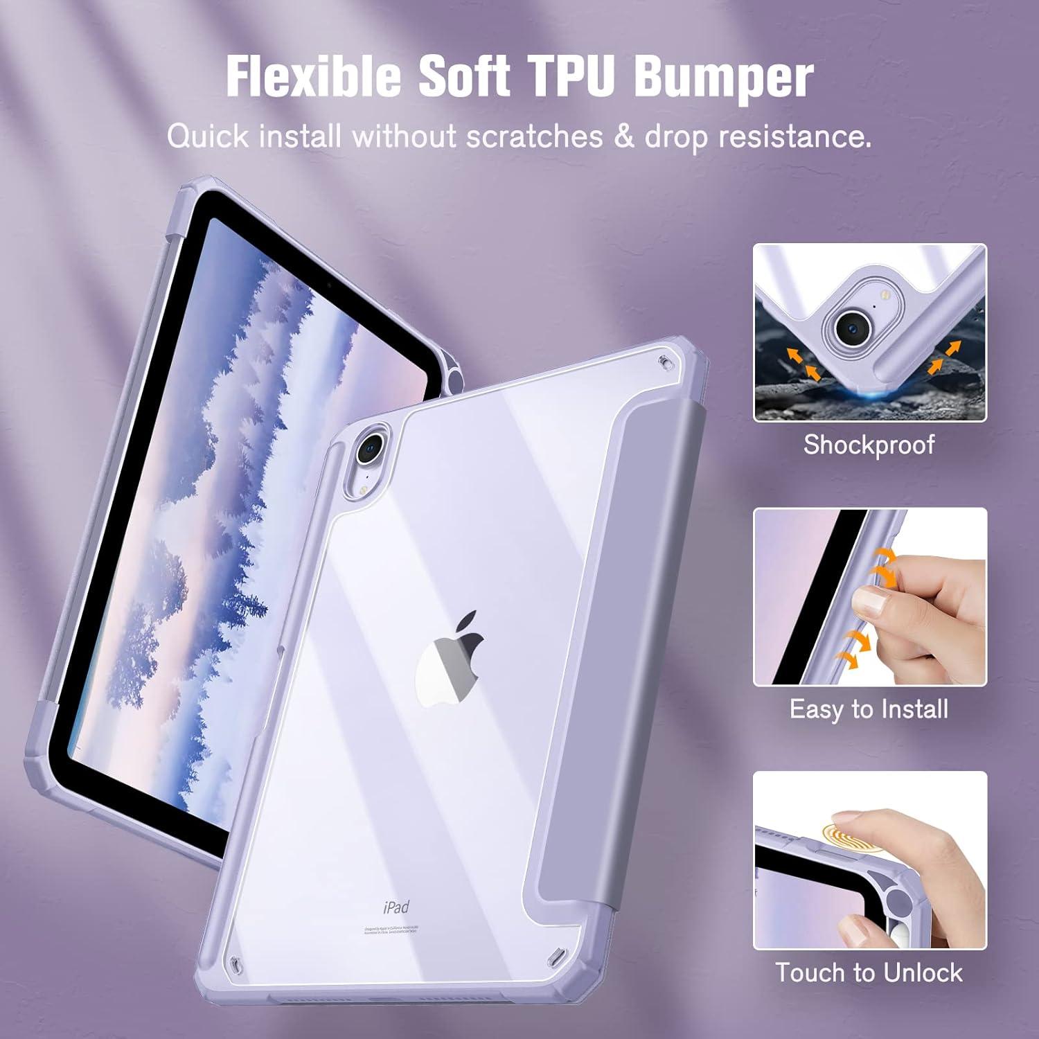Funda Híbrida Slim FINTIE para iPad Mini 7 y 6 8.3" Lila