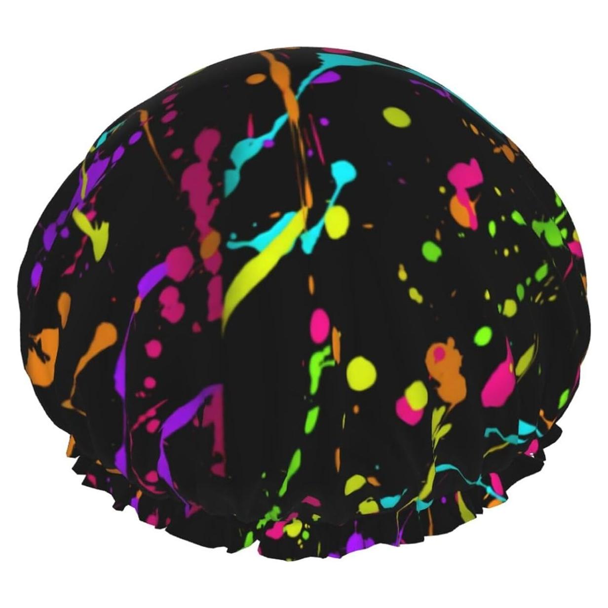 Gorro de Ducha Neón Impermeable Reutilizable Doble Capa 26.9 cm